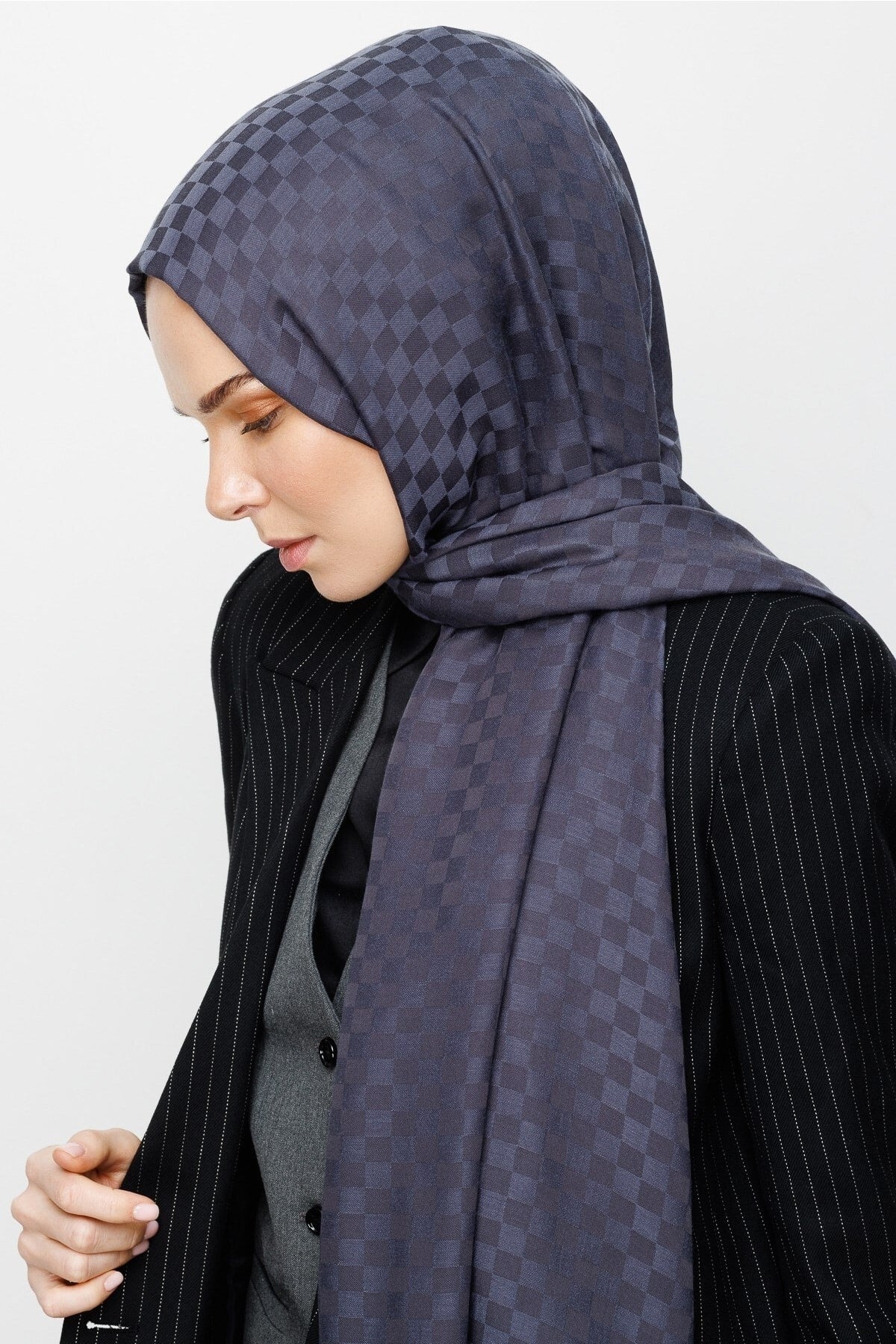 Kare Desen Pamuk Jakar Şal