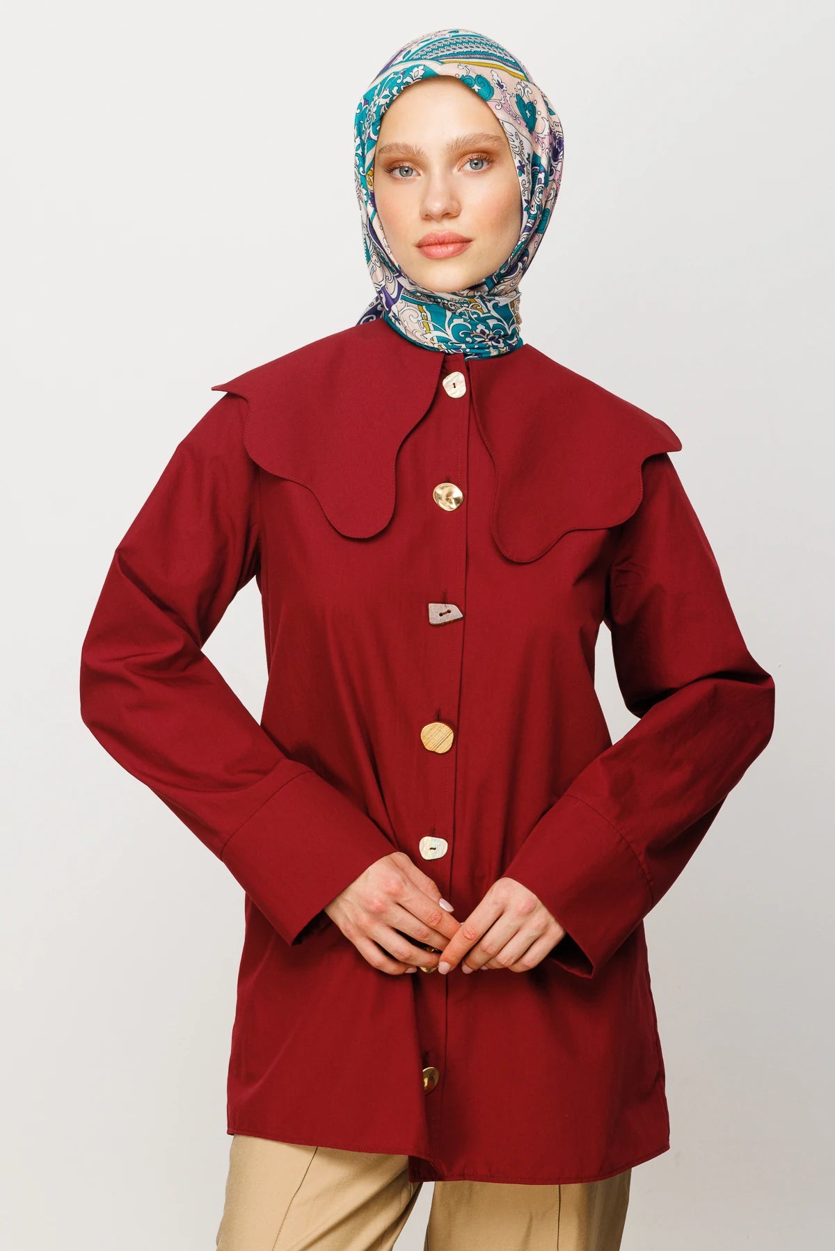 40 Yama Desen Dijital Soft Eşarp