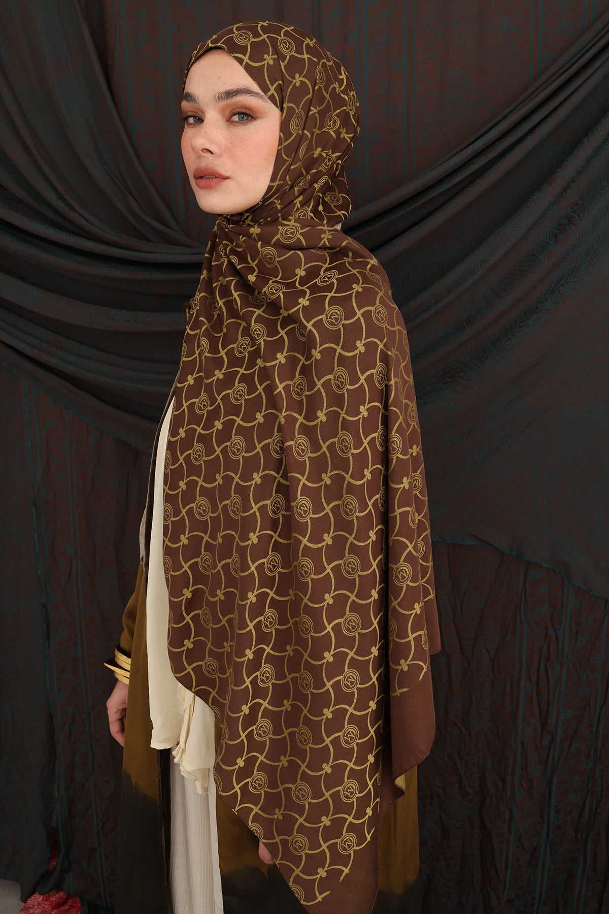 Marrakech Desen Çift Taraflı Şal