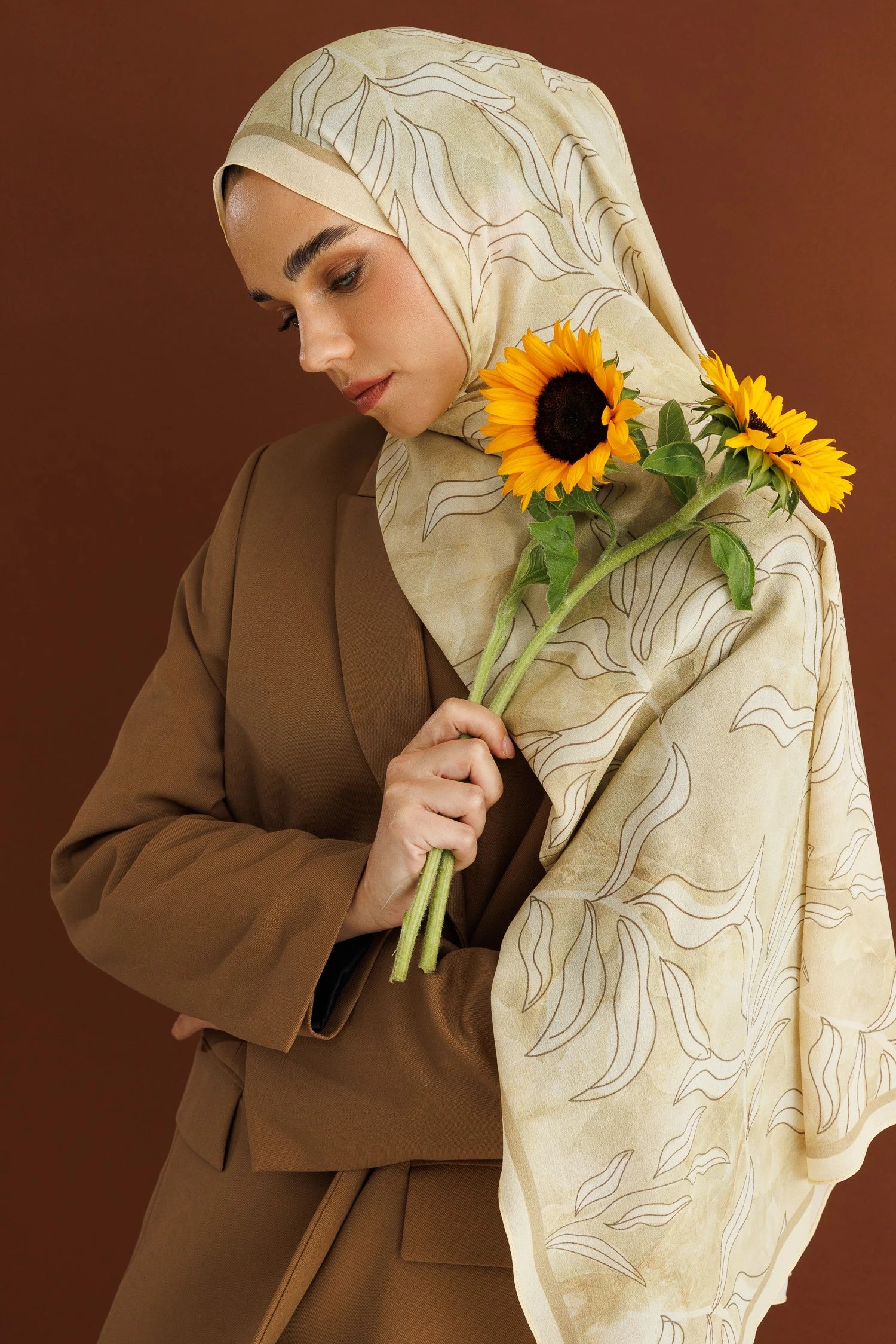 Frond Desen Hebei İpek Şal