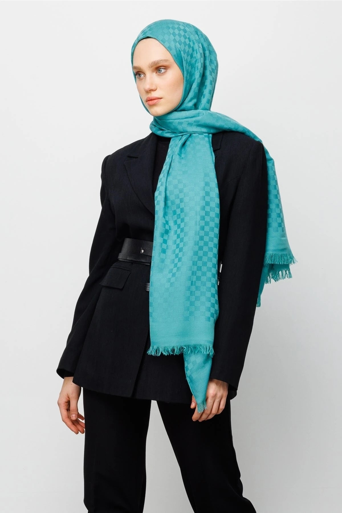 Kare Desen Pamuk Jakar Şal