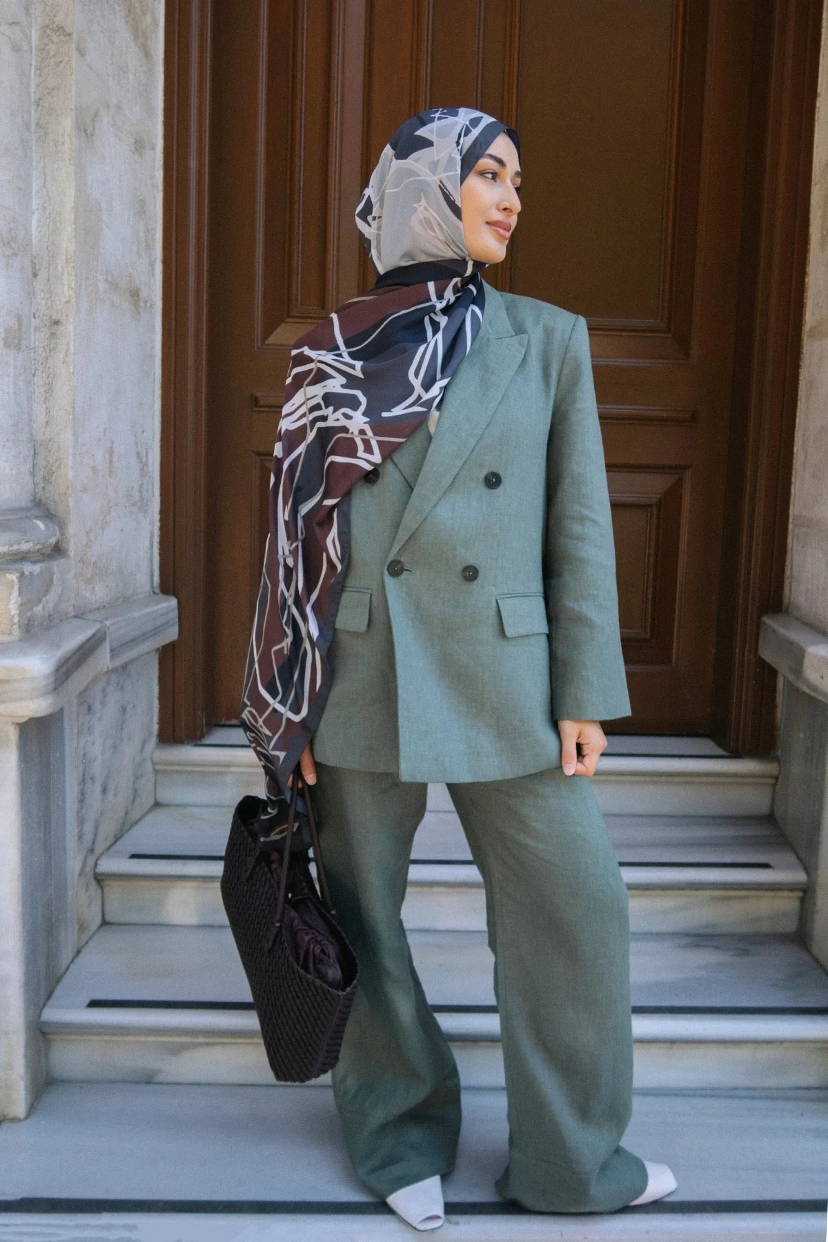 Turna Desen Sakura İpek Şal