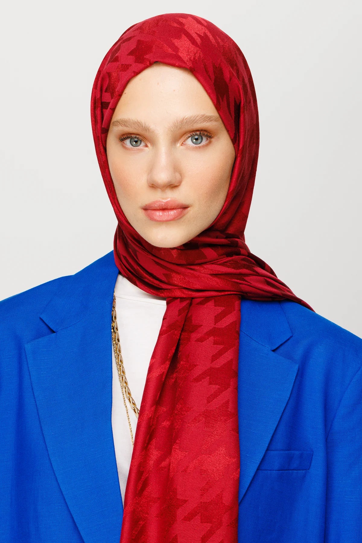 Kazayağı Desen Parlak Jakar Şal