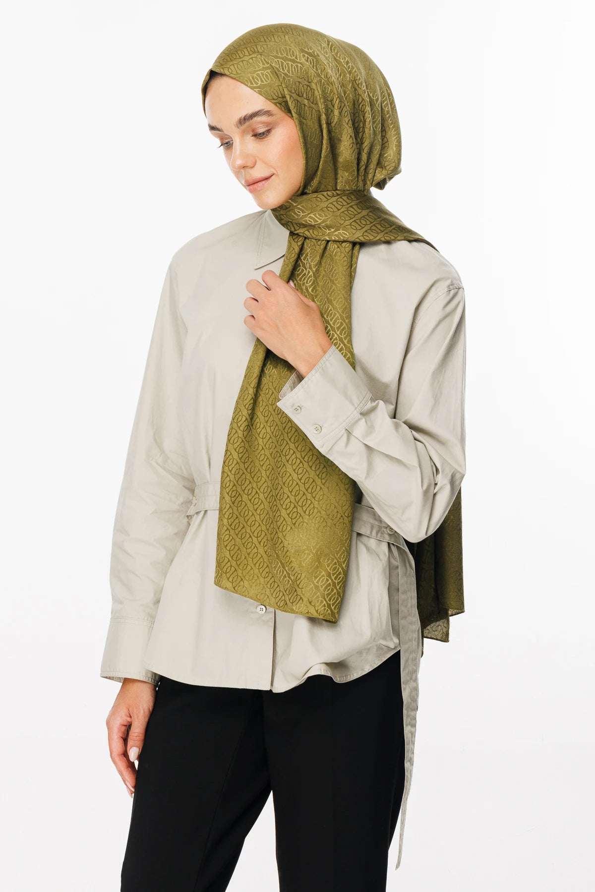 Forever Desen Parlak Jakar Şal