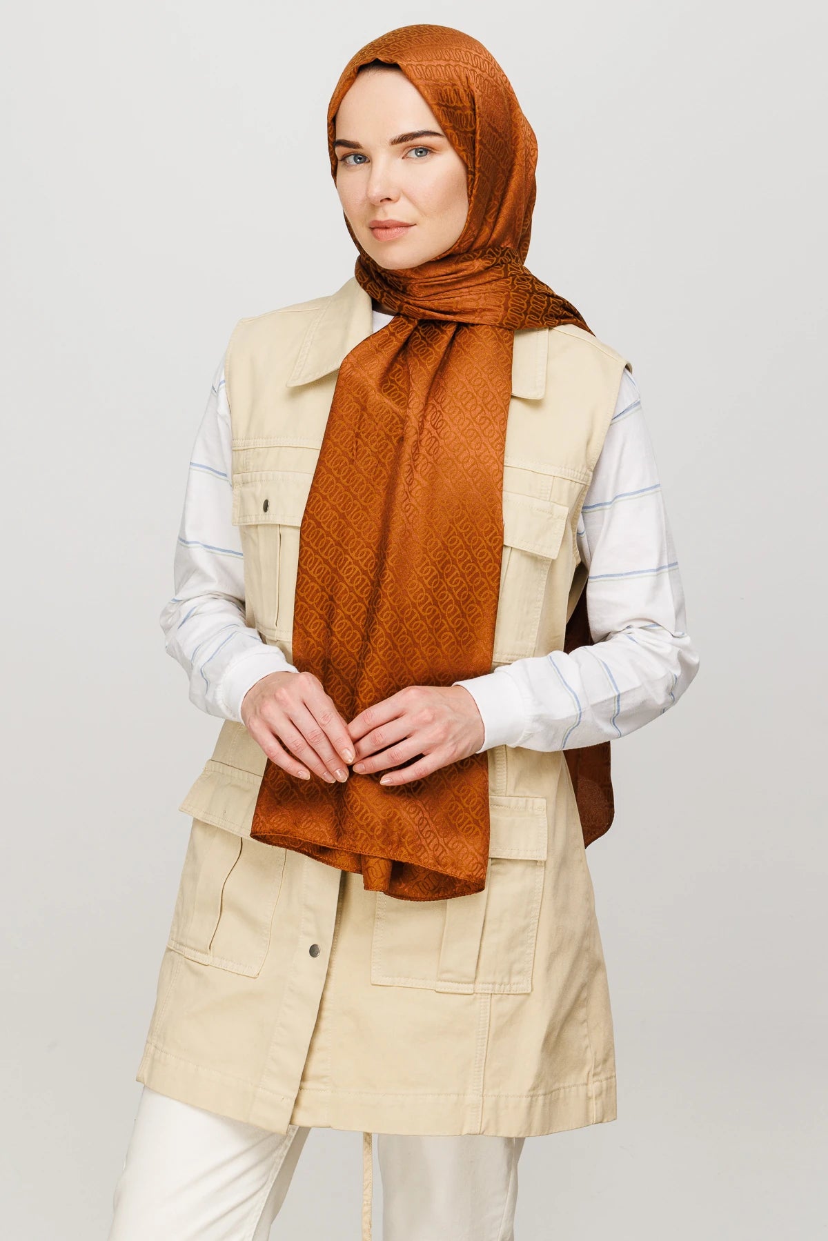 Forever Desen Parlak Jakar Şal