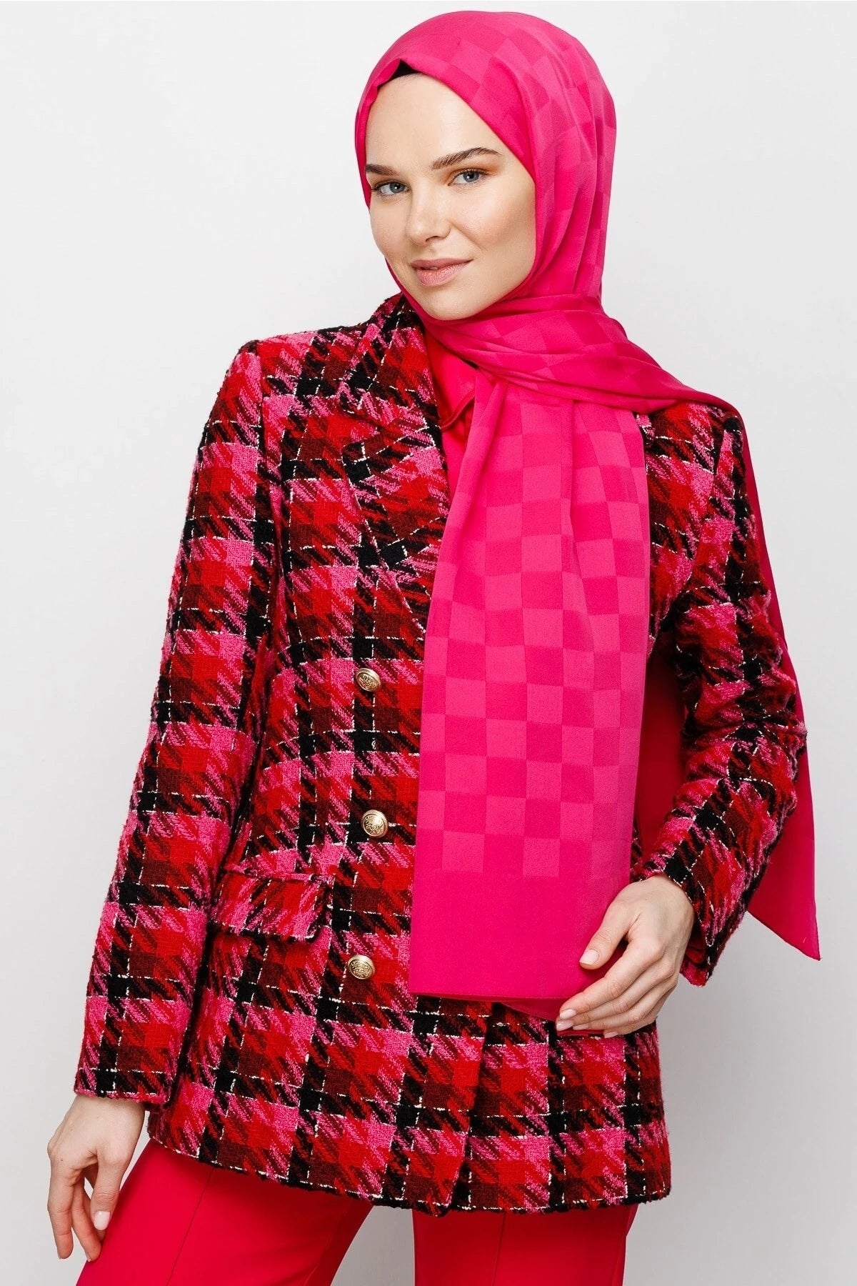 Dama Desen İpeksi Jakar Şal