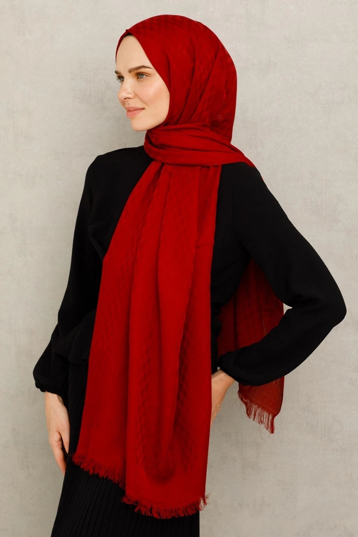 Kırlangıç Desen Pamuk Jakar Şal