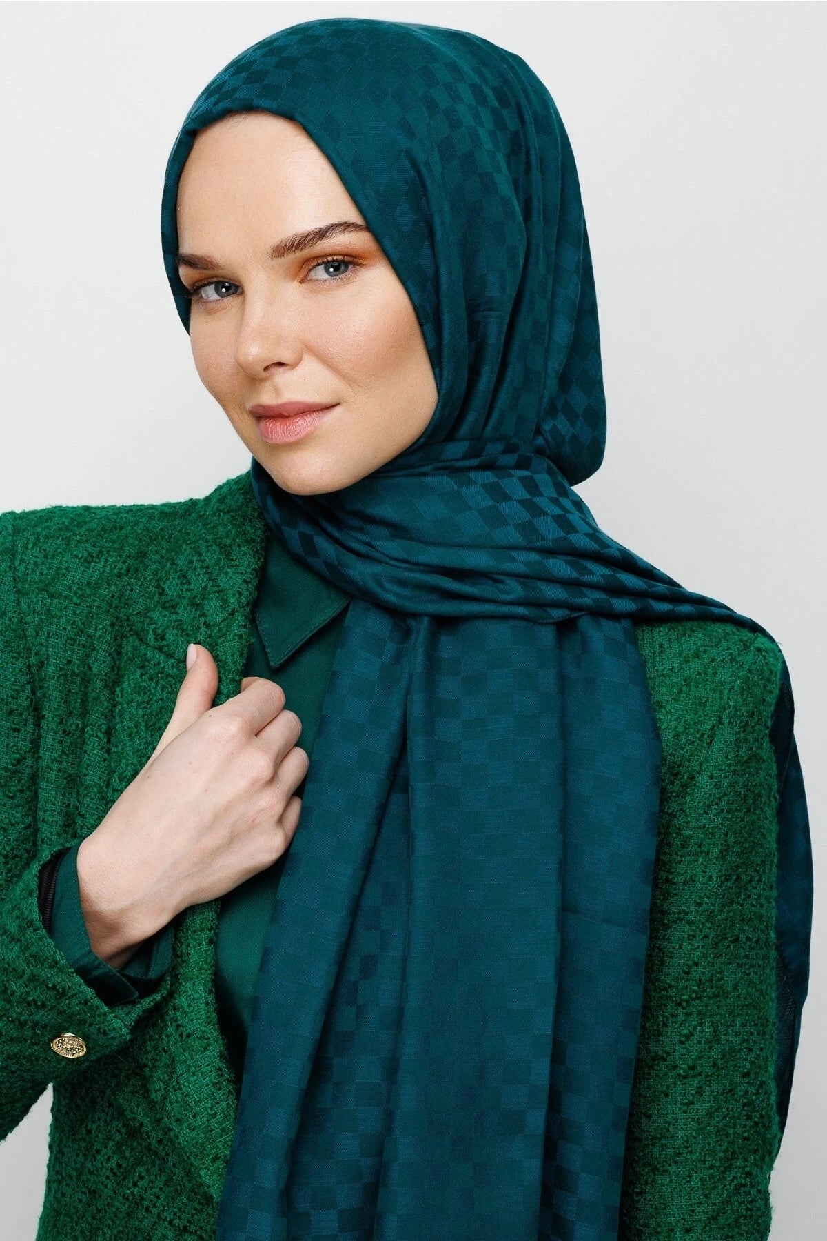 Kare Desen Pamuk Jakar Şal