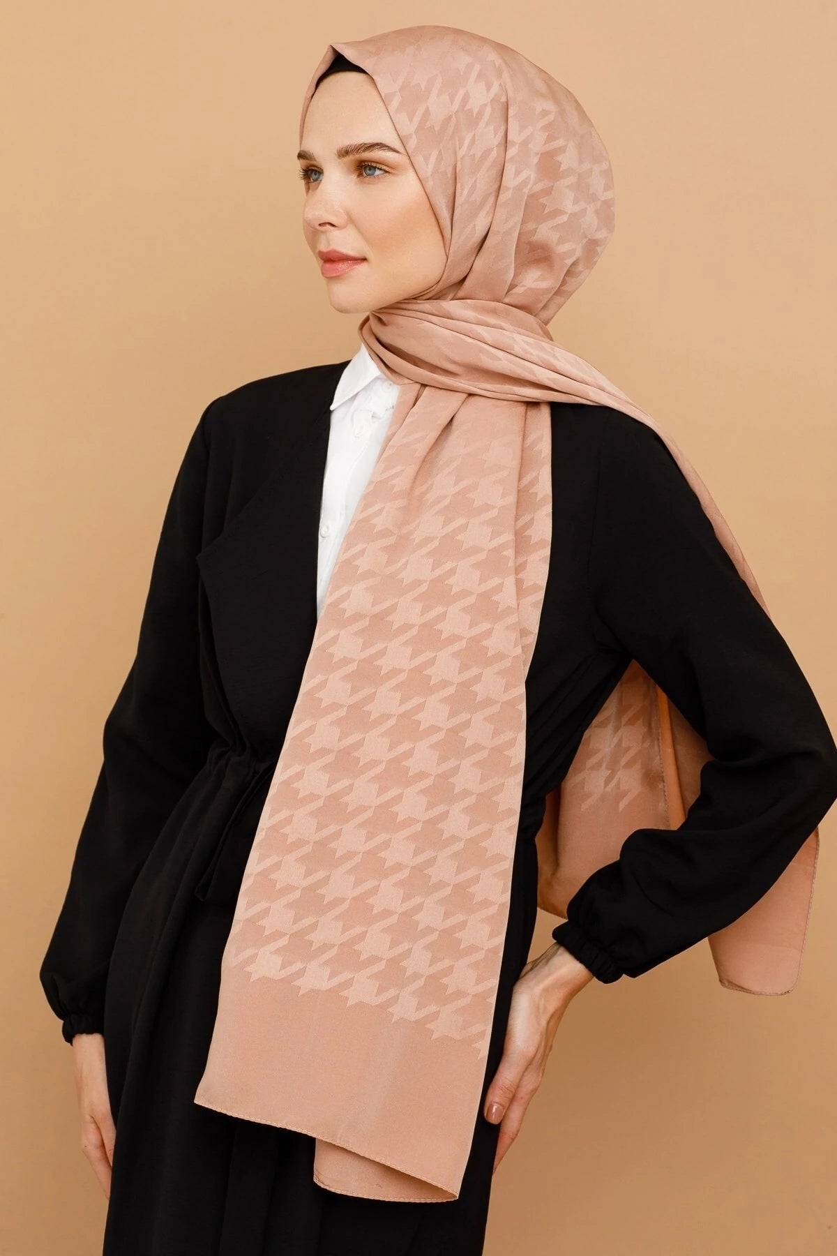 Kazayağı Desen İpeksi Jakar Şal