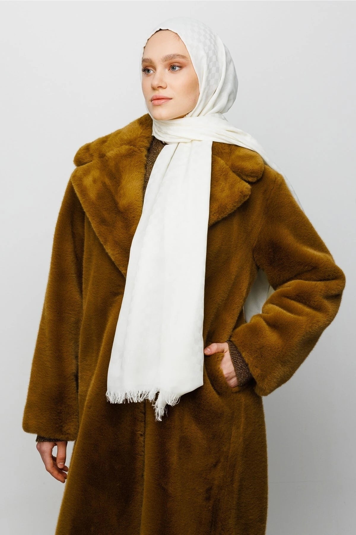 Kare Desen Pamuk Jakar Şal