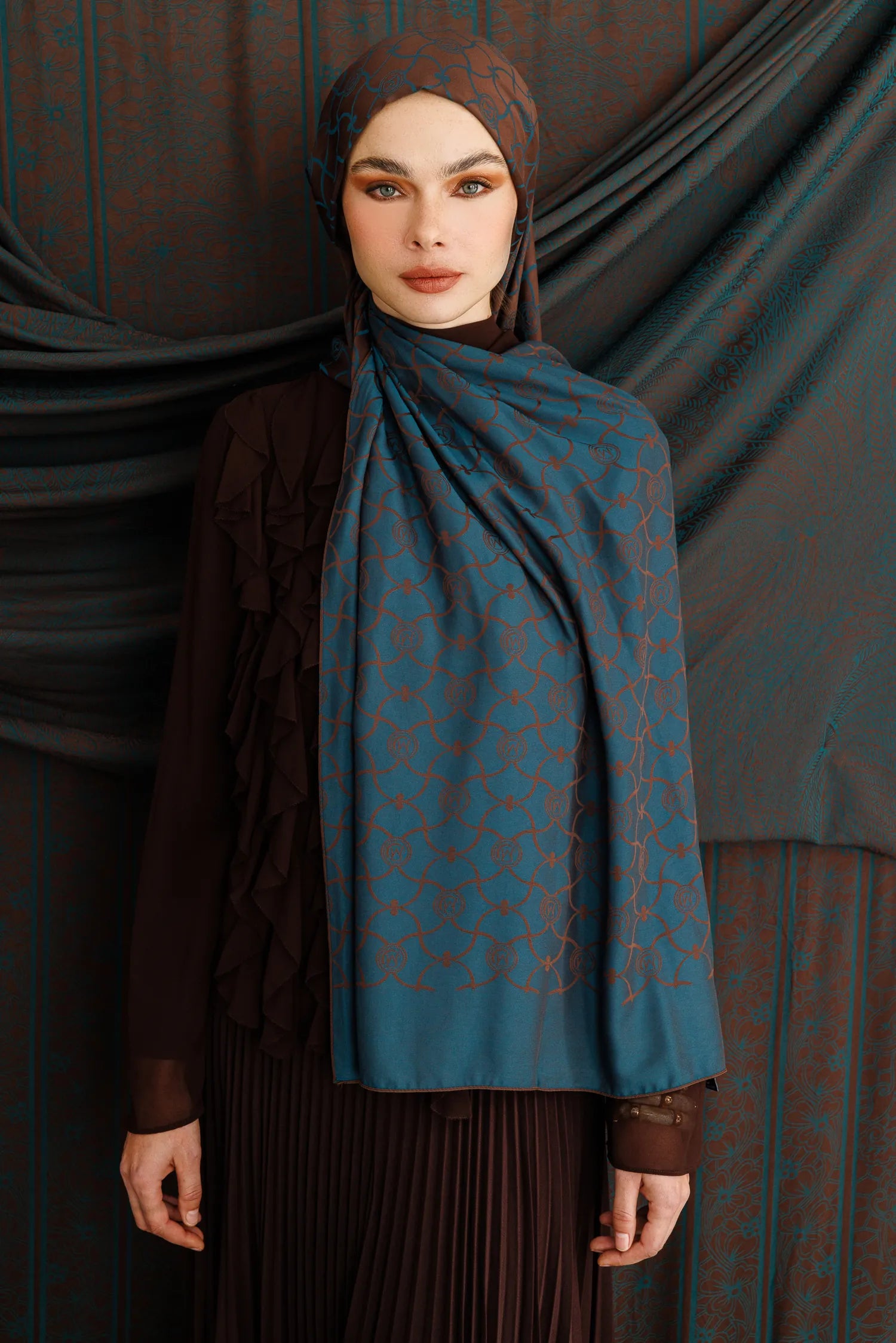 Marrakech Desen Çift Taraflı Şal