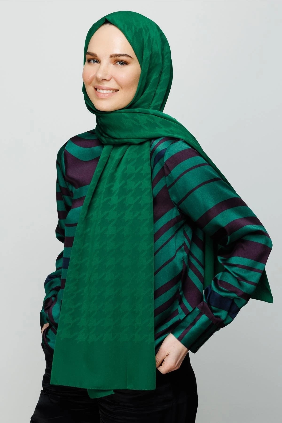 Kazayağı Desen İpeksi Jakar Şal