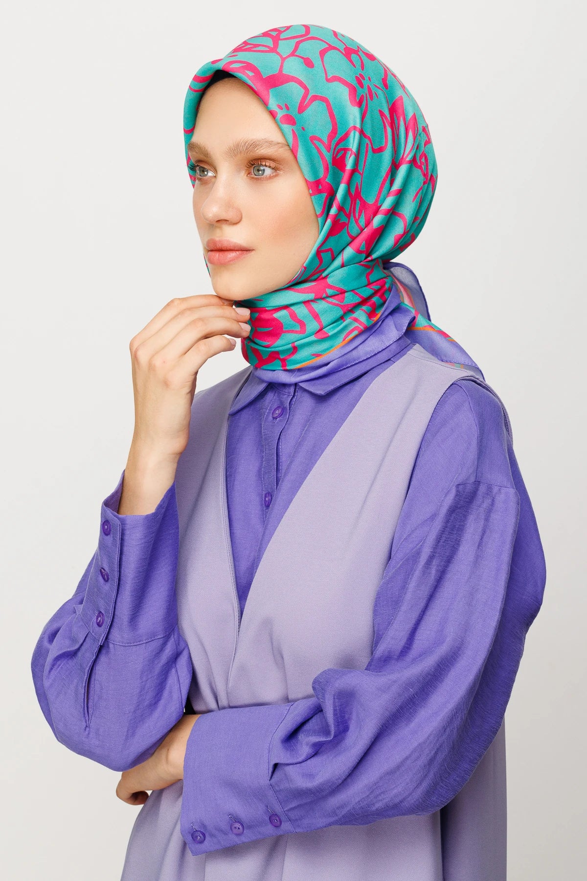 Floral Desen Dijital Soft Eşarp