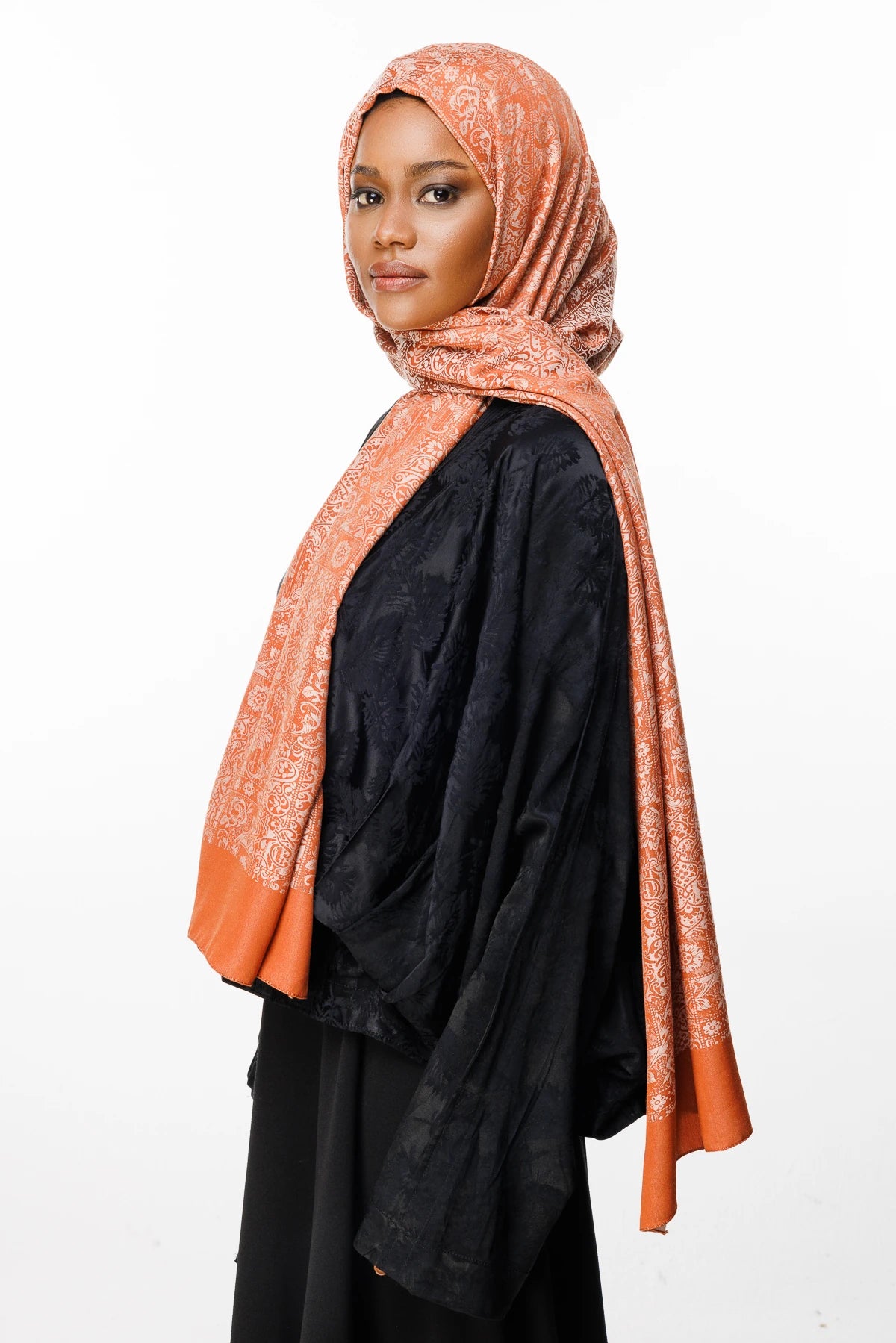 Henna Desen Çift Taraflı Şal