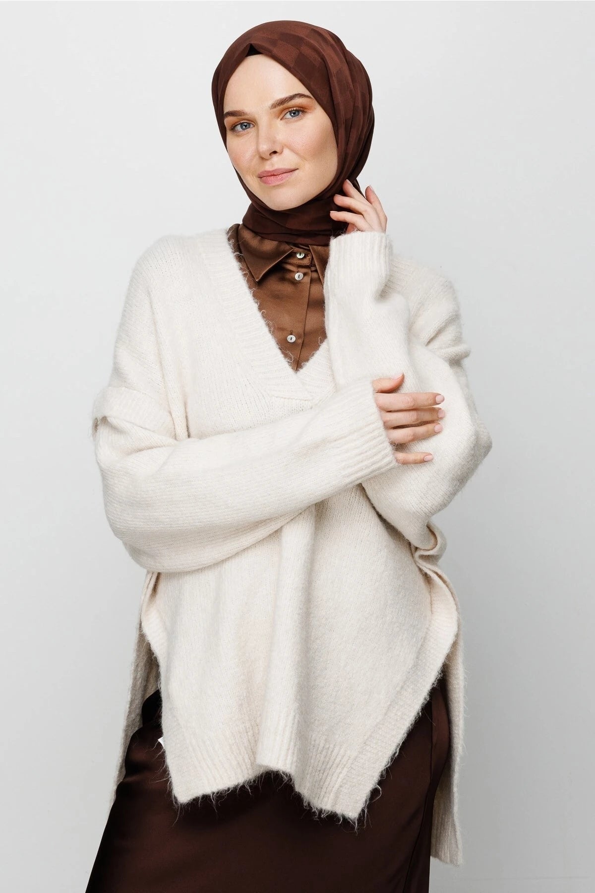 Dama Desen İpeksi Jakar Şal