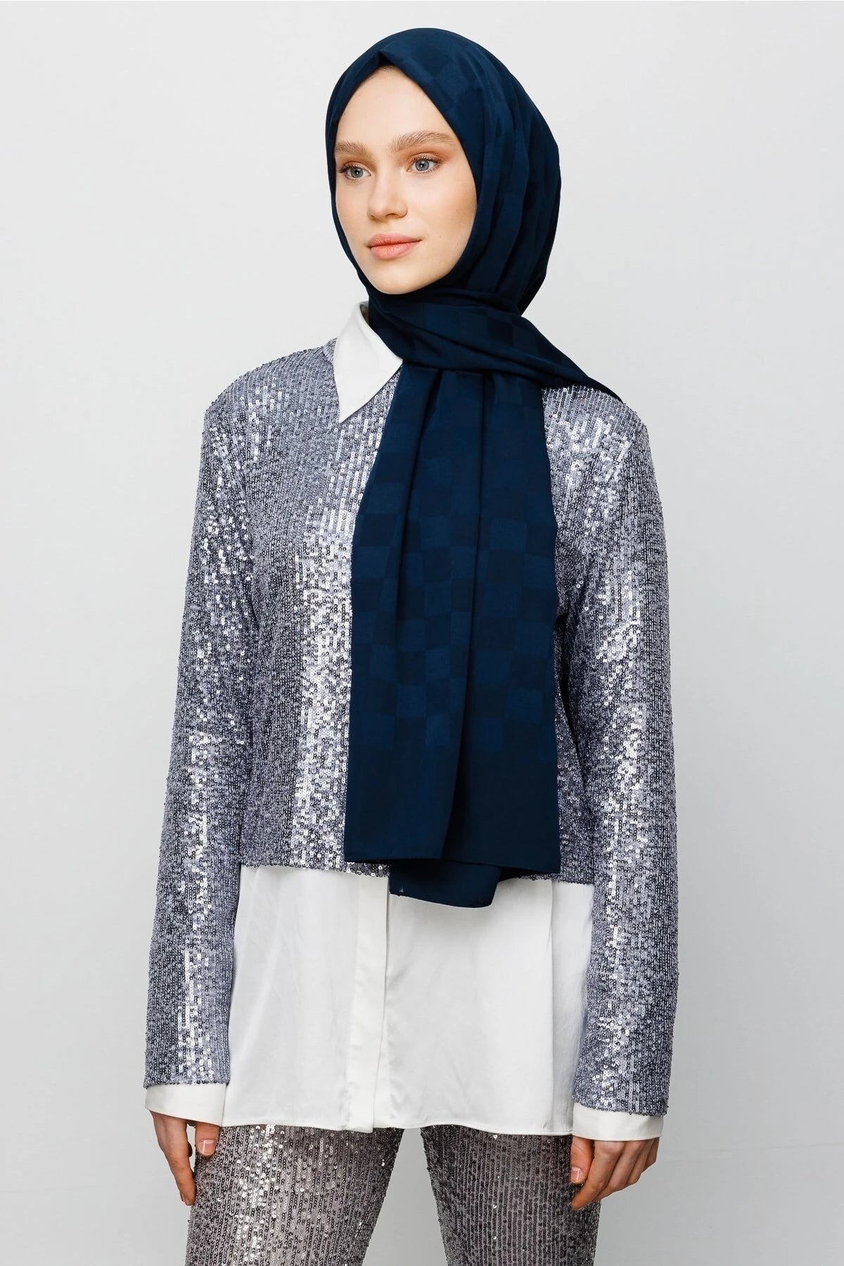 Dama Desen İpeksi Jakar Şal