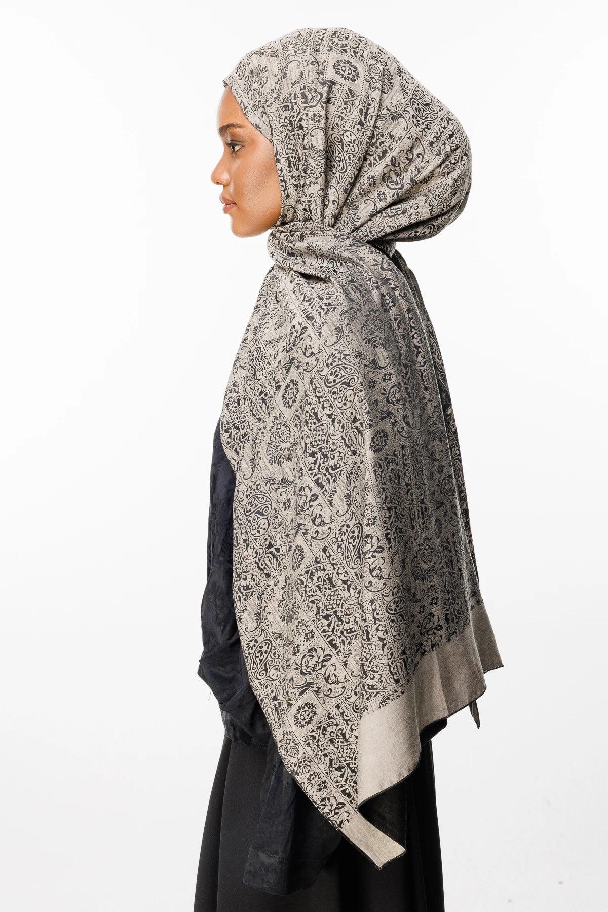 Henna Desen Çift Taraflı Şal