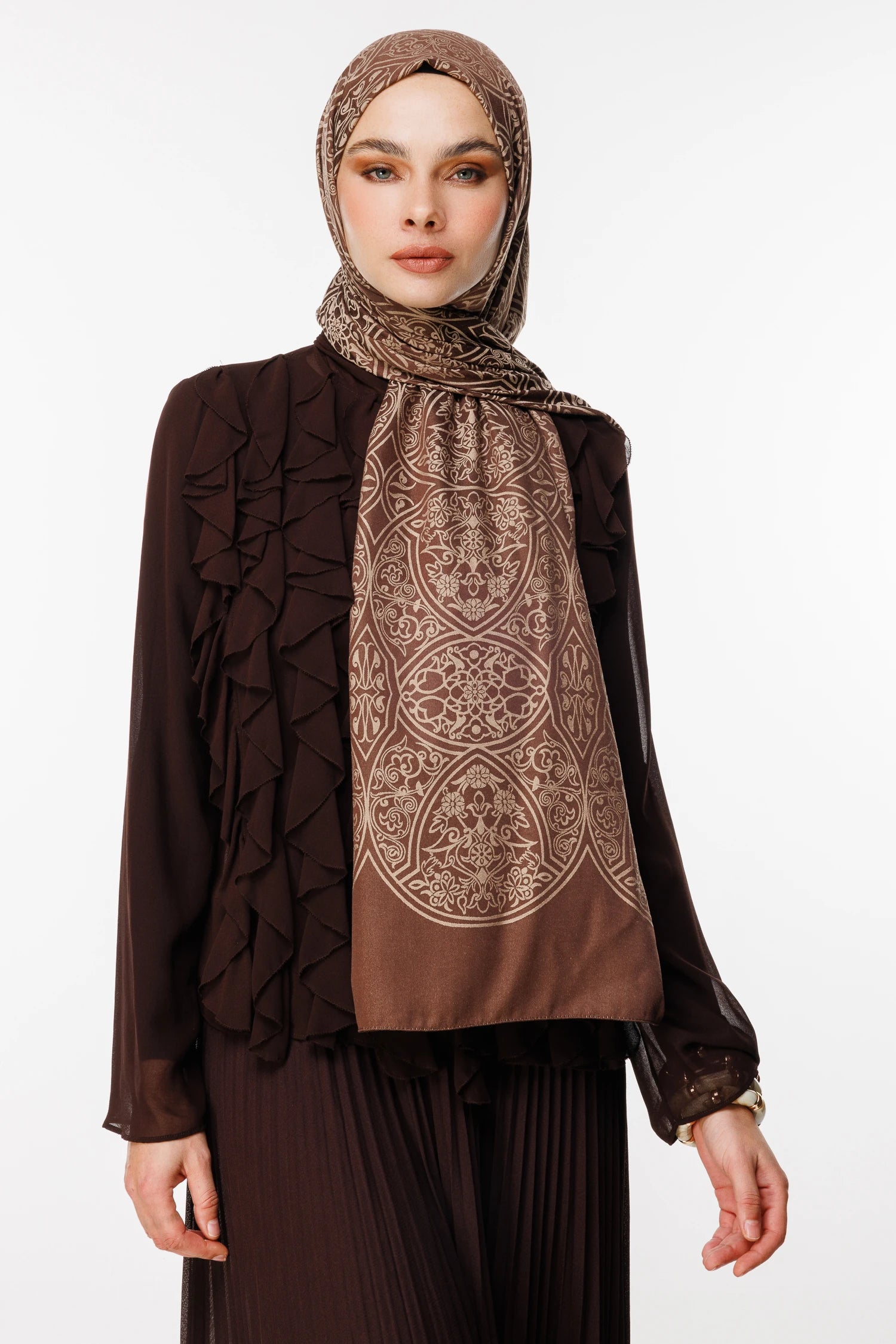 Morocco Desen Çift Taraflı Şal