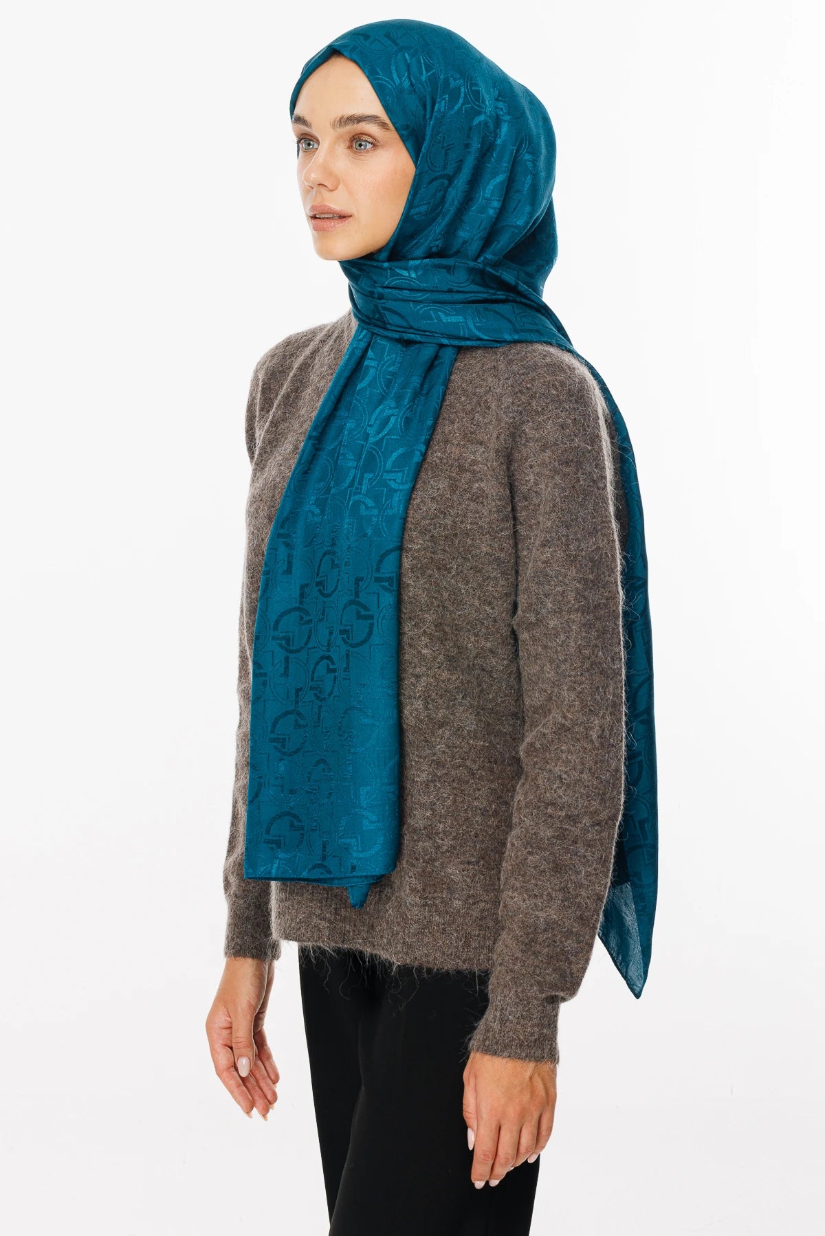 Longar Desen Parlak Jakar Şal