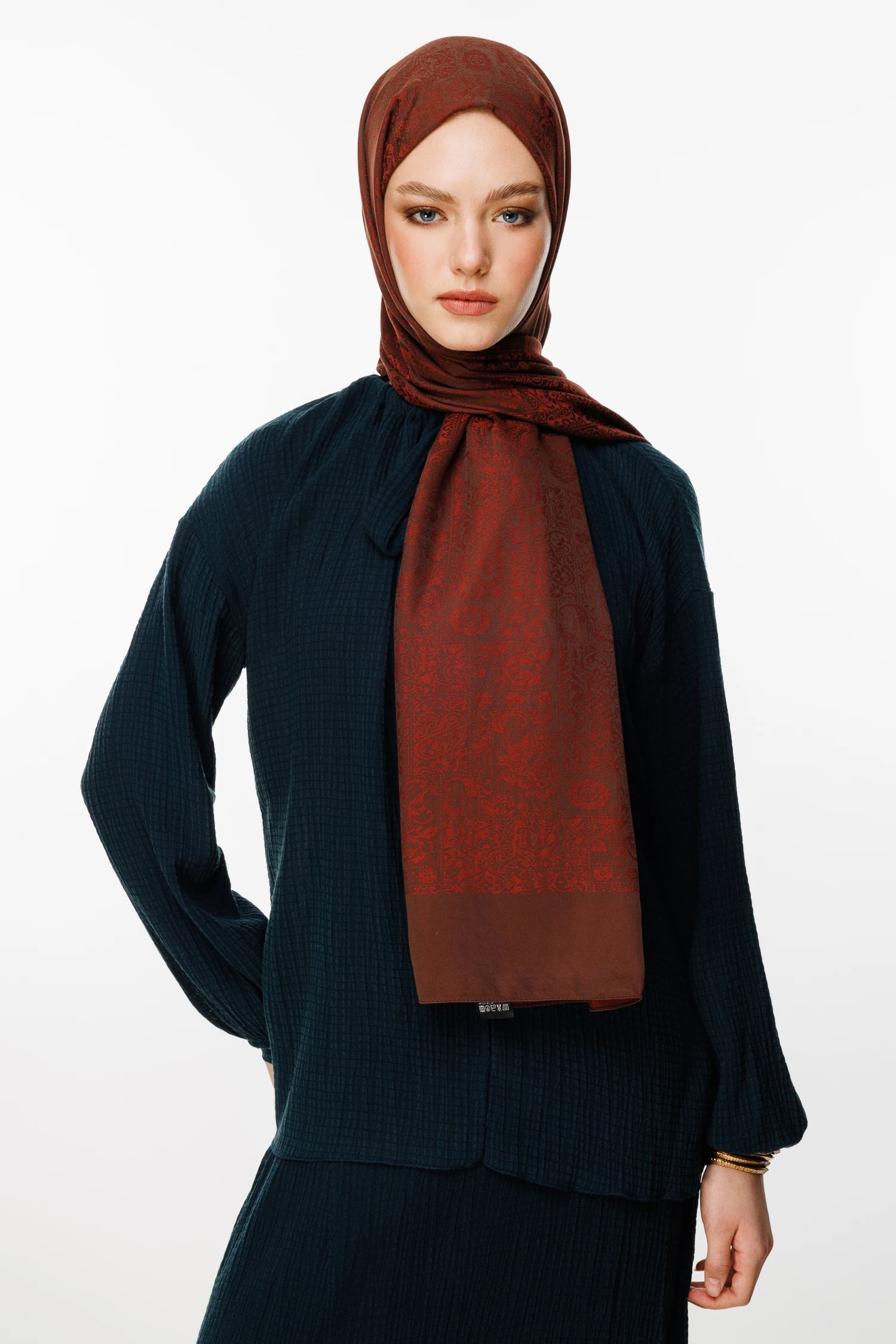 Henna Desen Çift Taraflı Şal