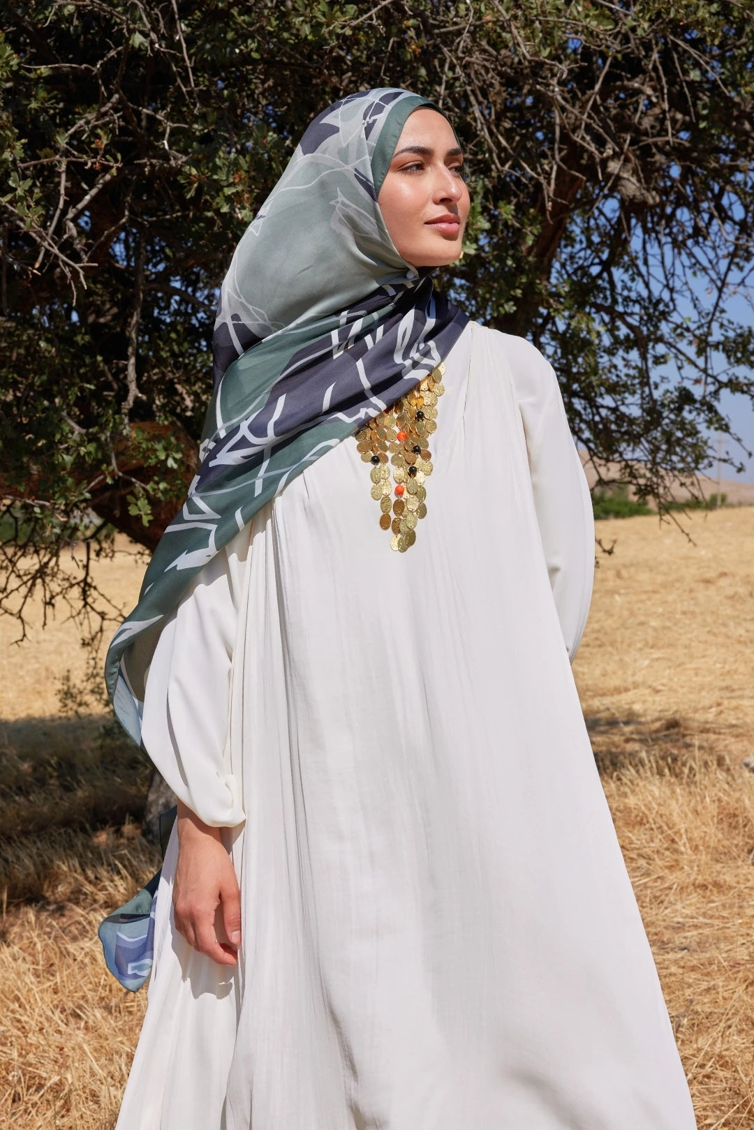 Turna Desen Sakura İpek Şal