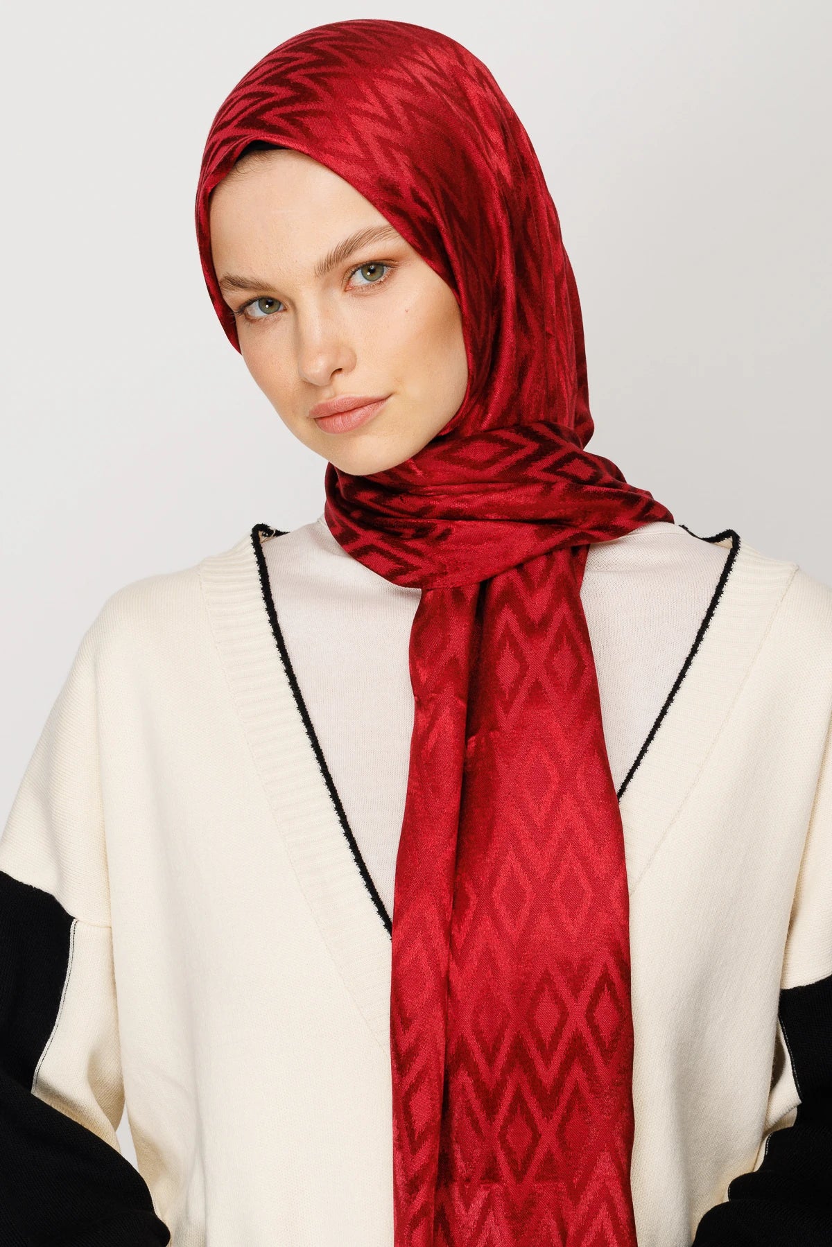 Karo Desen Parlak Jakar Şal