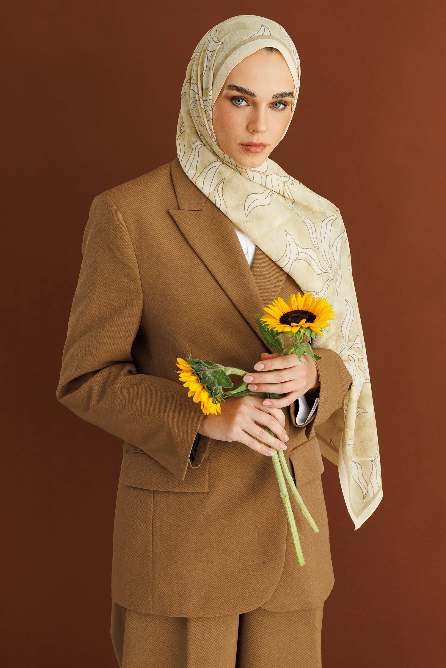 Frond Desen Hebei İpek Şal