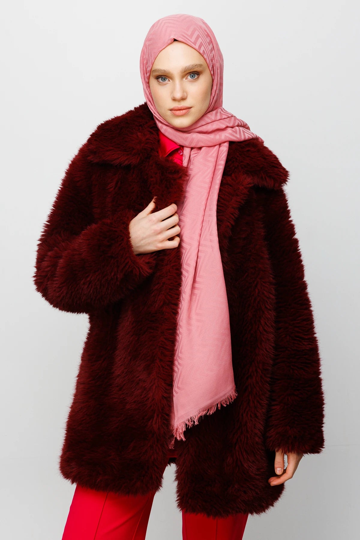 Zikzak Desen Pamuk Jakar Şal