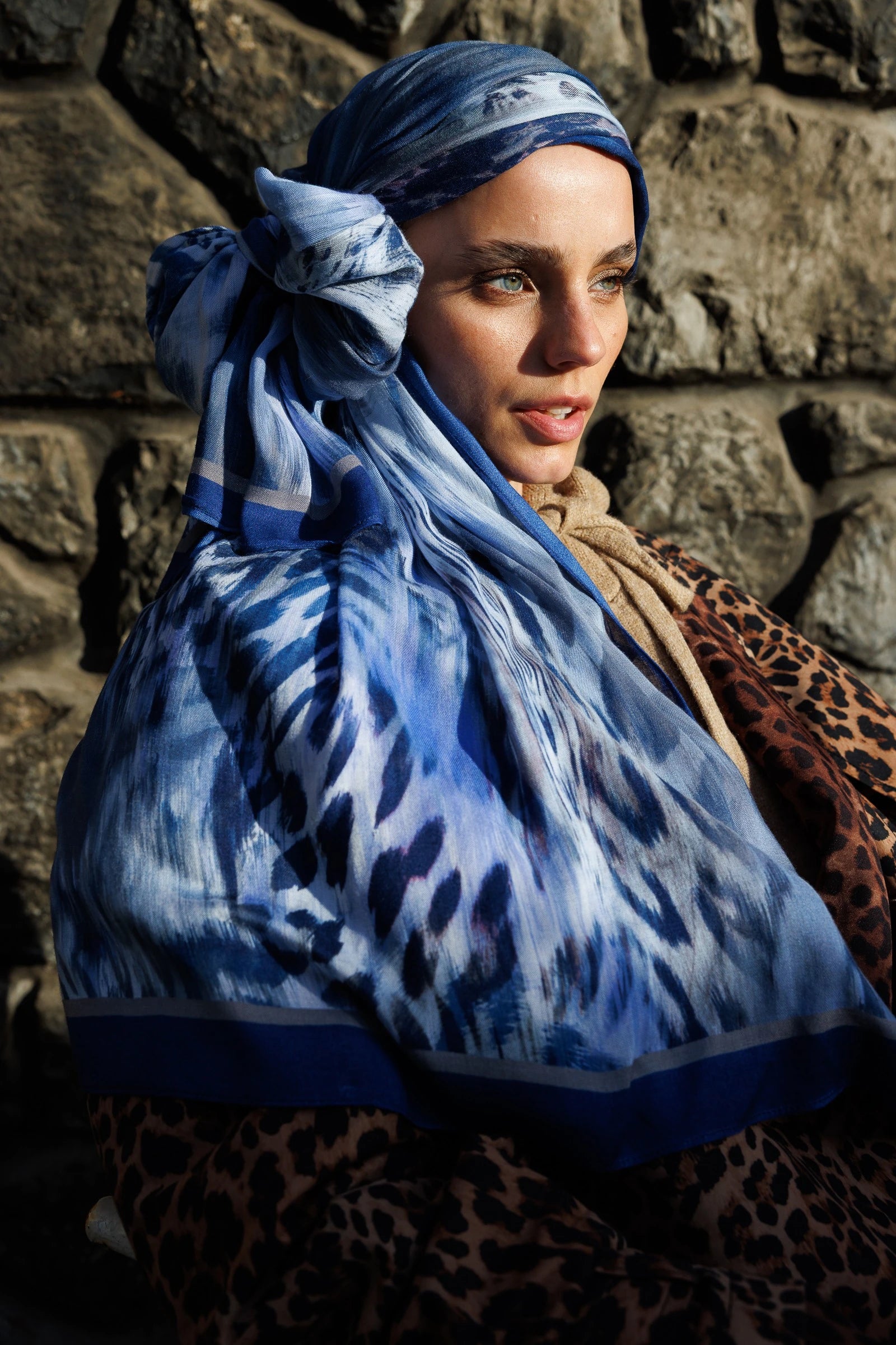 Leopar Desen Rami Şal