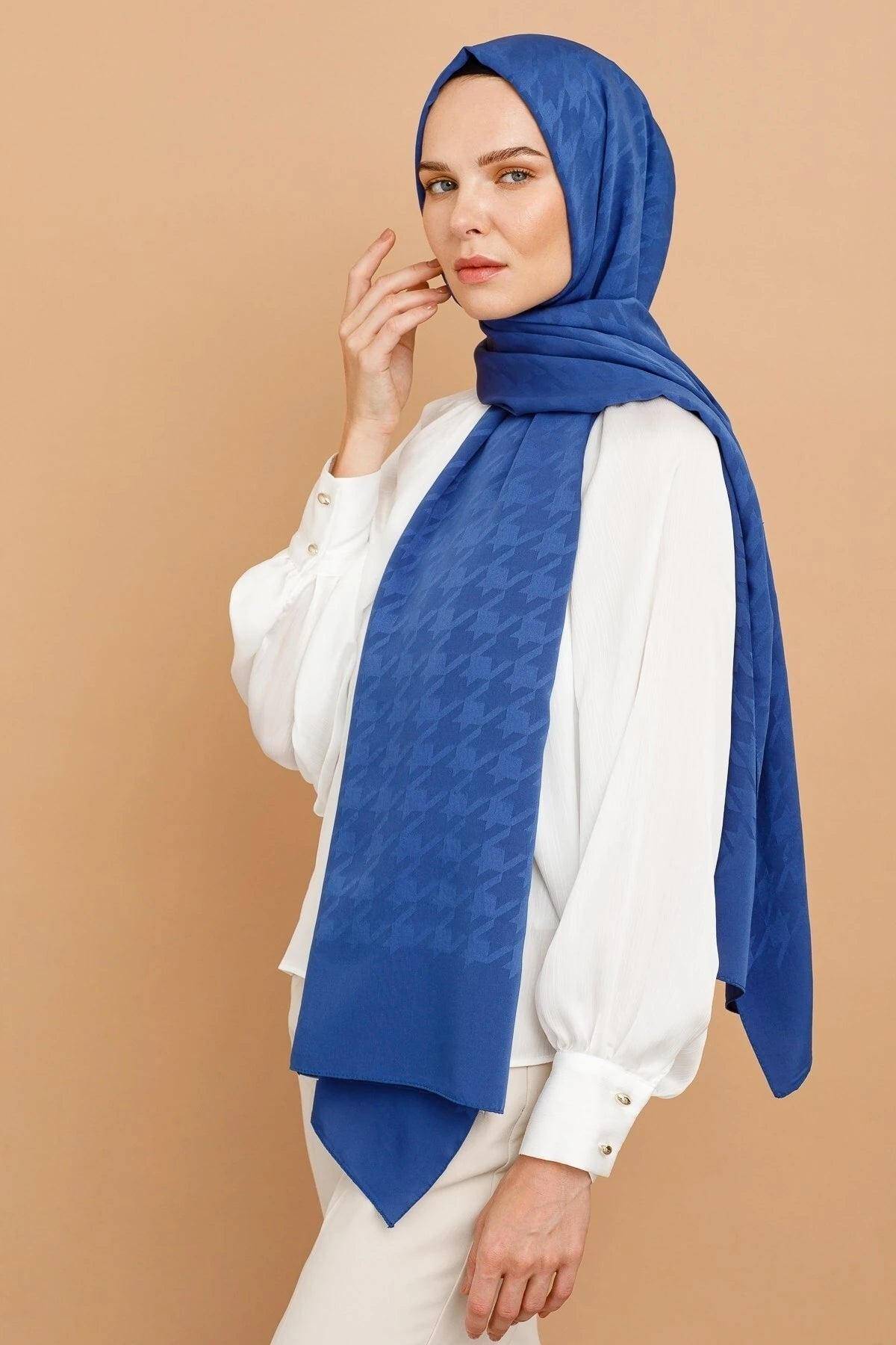 Kazayağı Desen İpeksi Jakar Şal