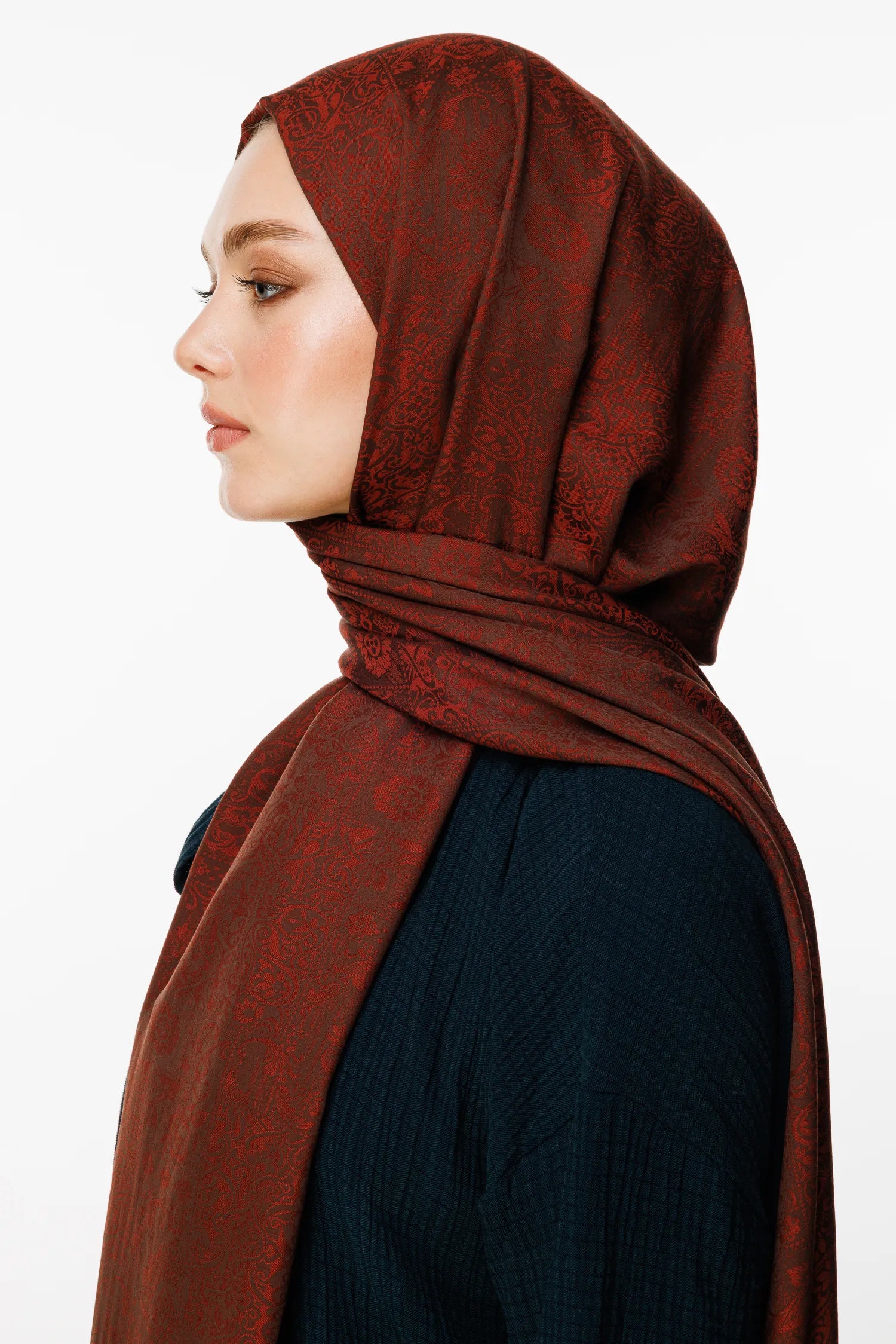 Henna Desen Çift Taraflı Şal