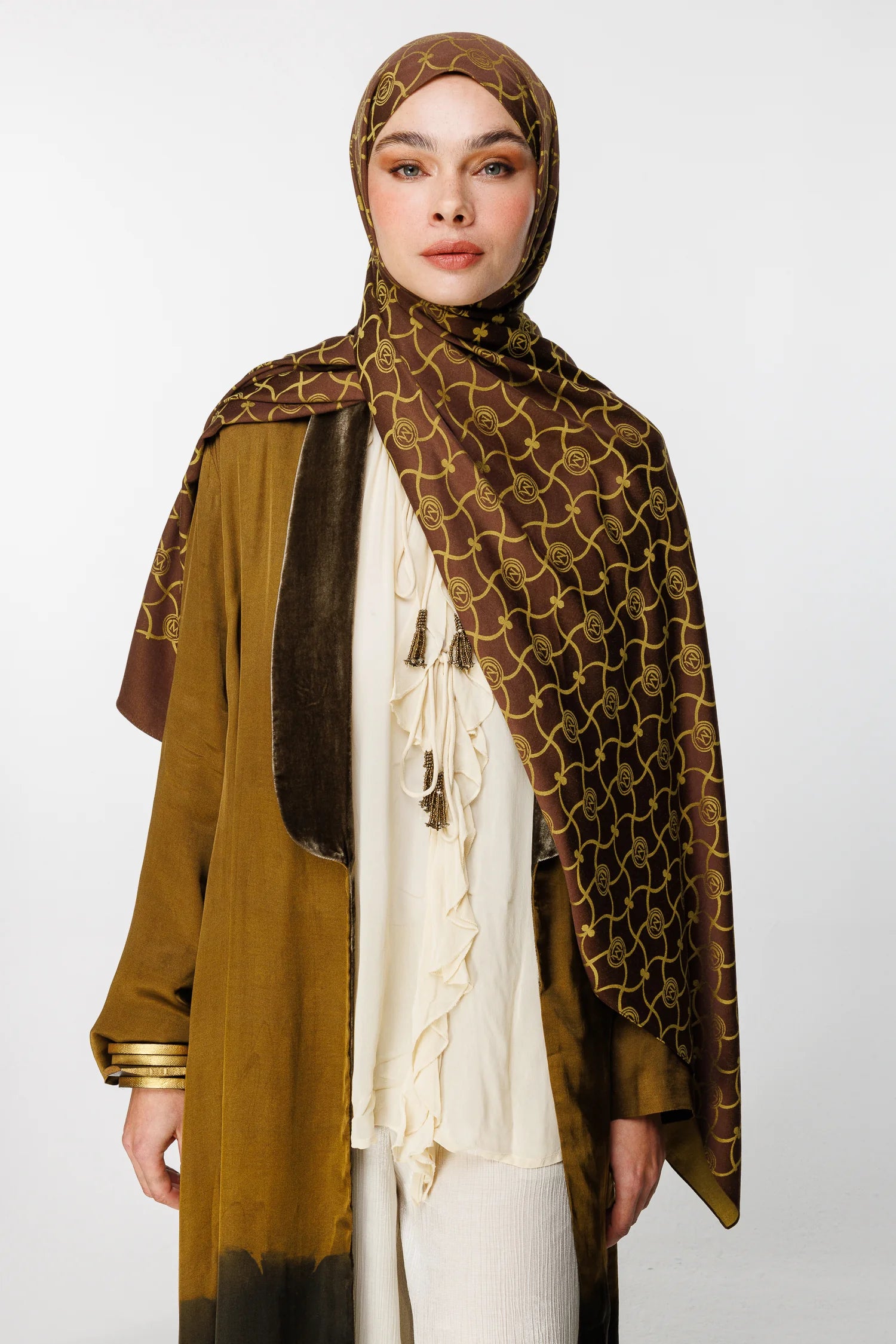 Marrakech Desen Çift Taraflı Şal