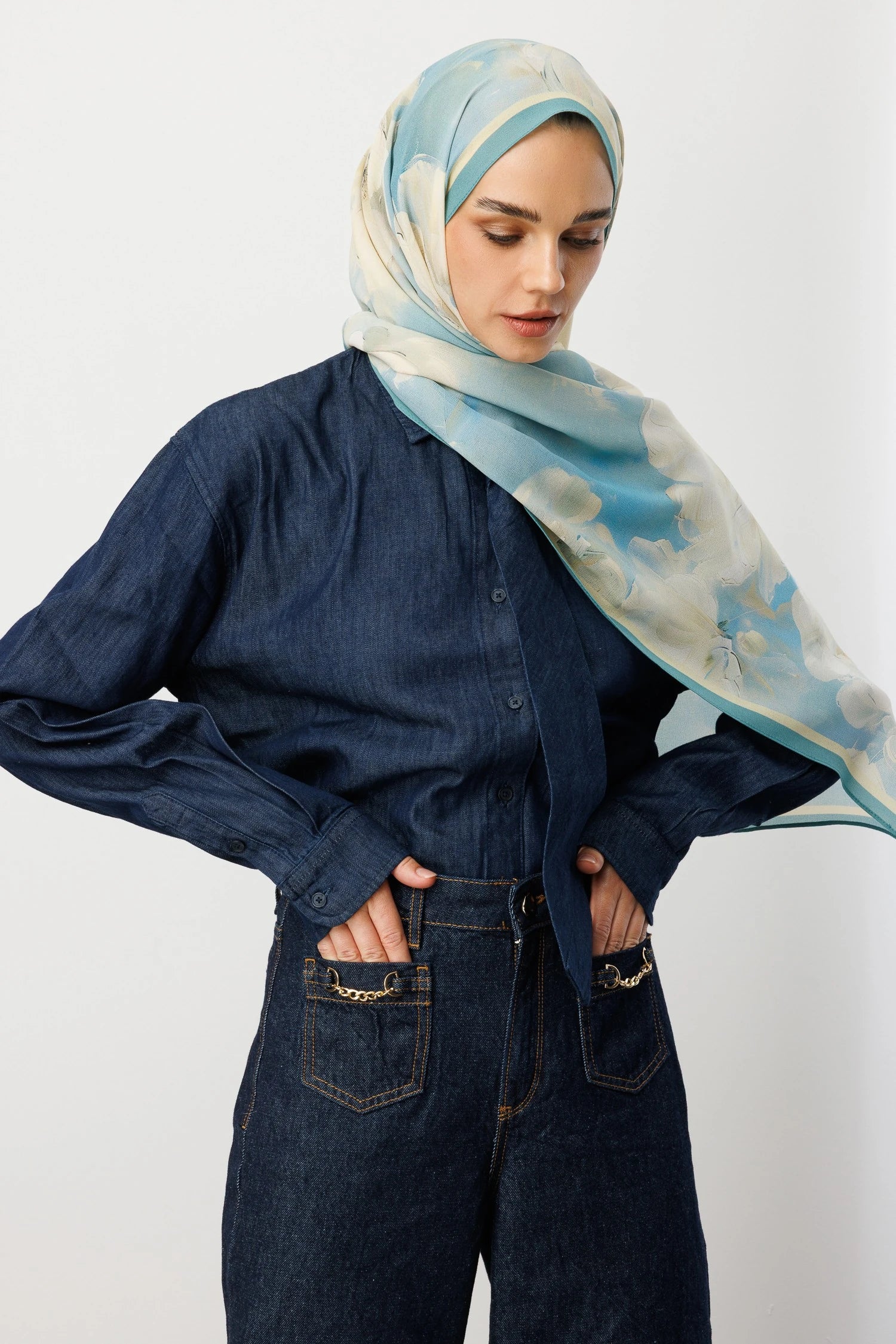 Rose Desen Hebei İpek Şal