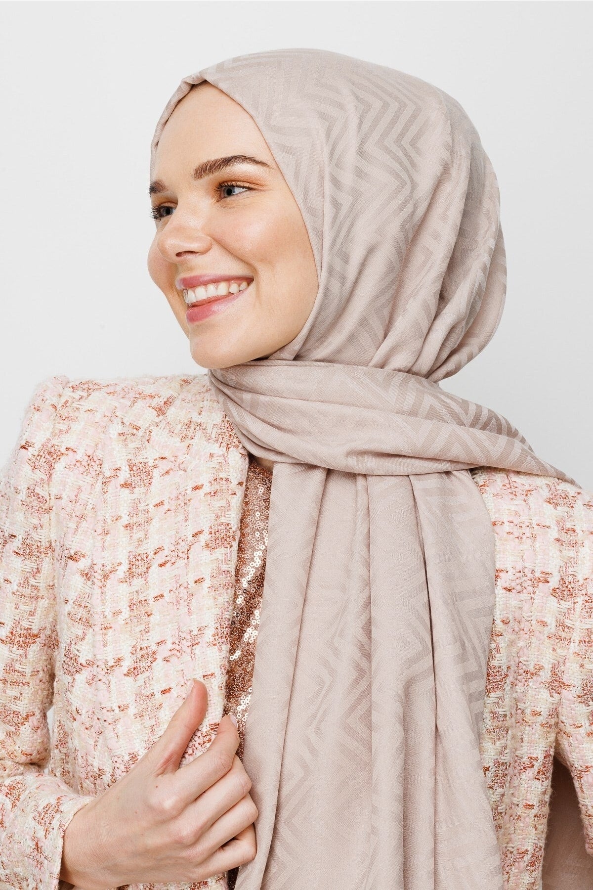 Zikzak Desen Pamuk Jakar Şal