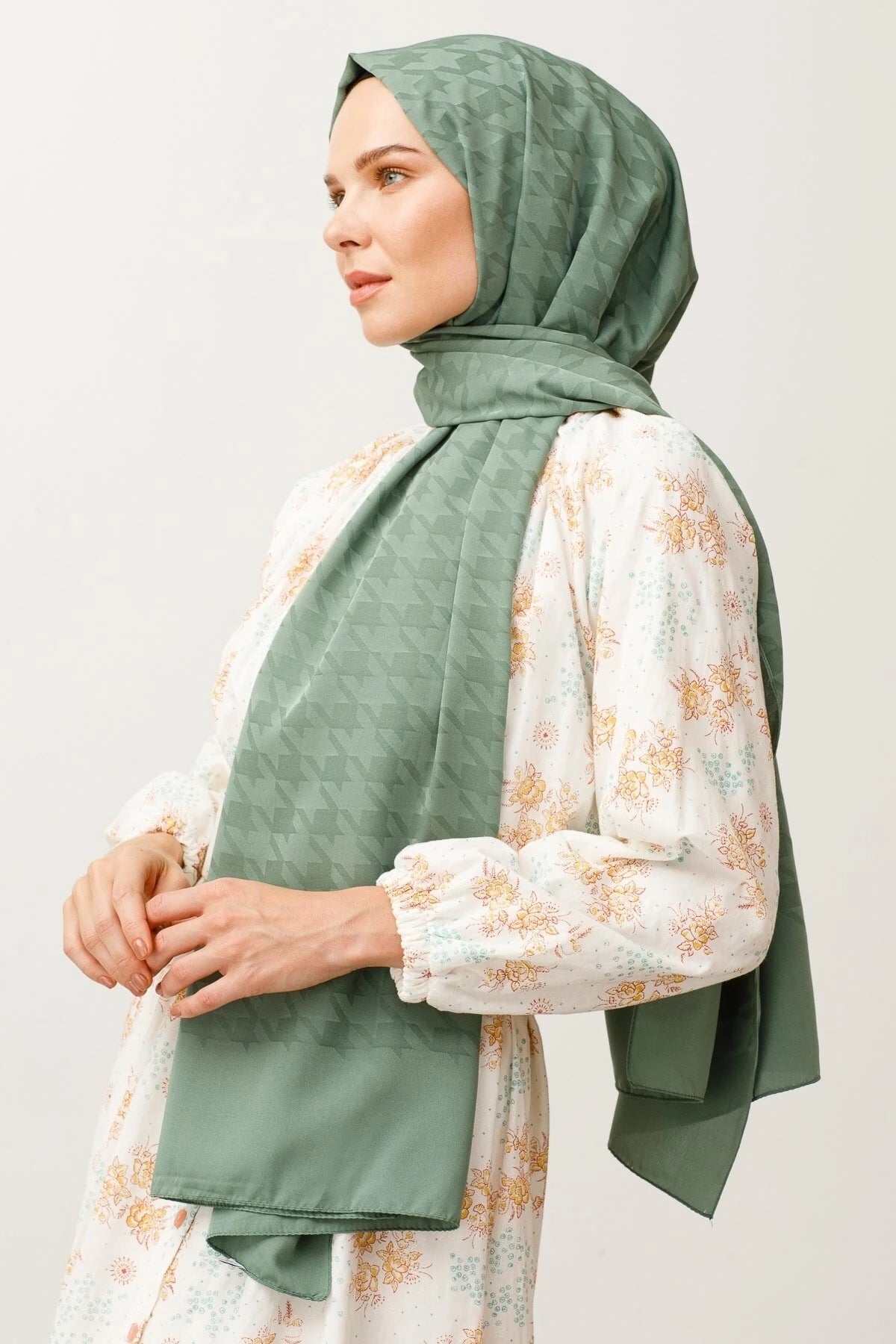 Kazayağı Desen İpeksi Jakar Şal