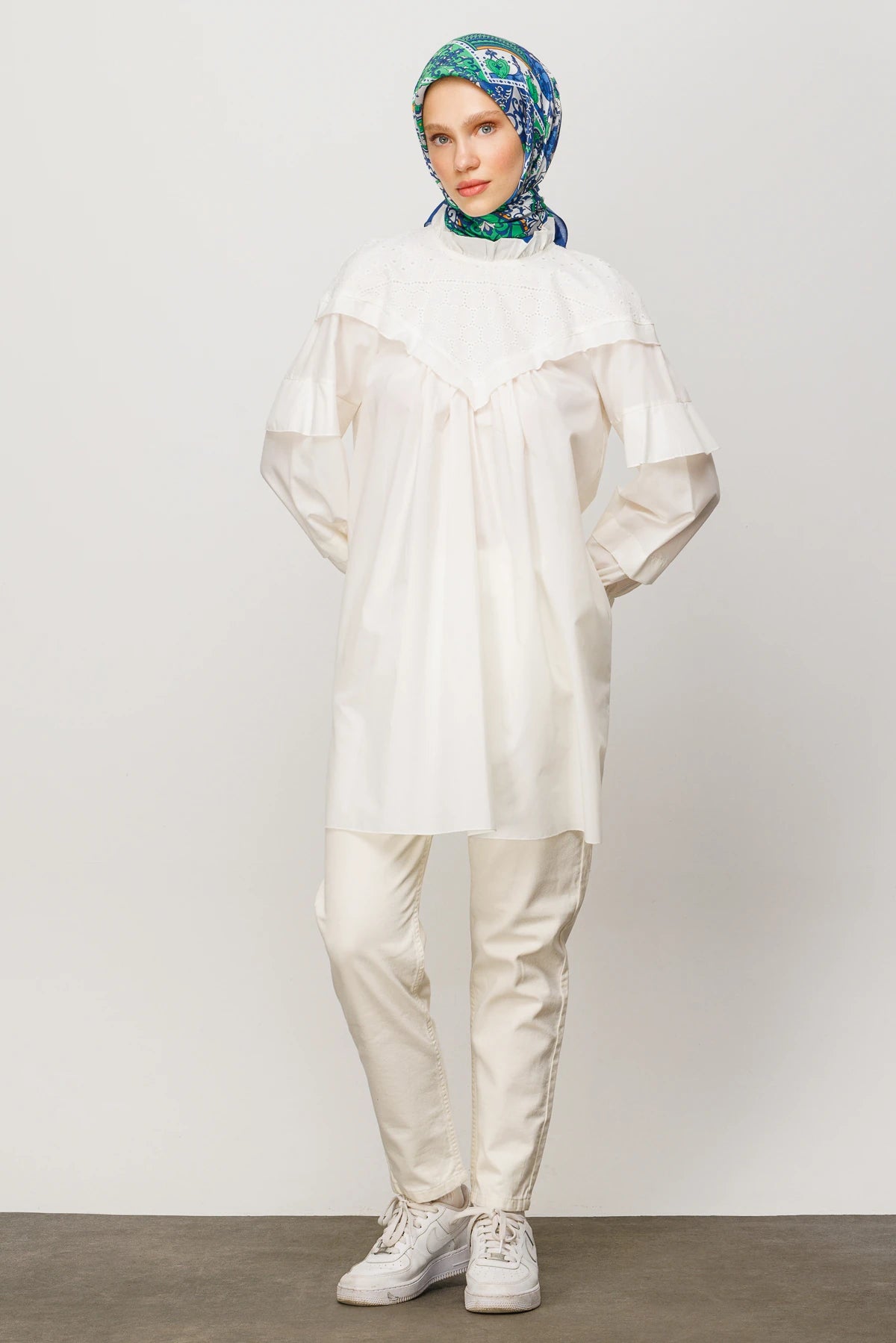 40 Yama Desen Dijital Soft Eşarp