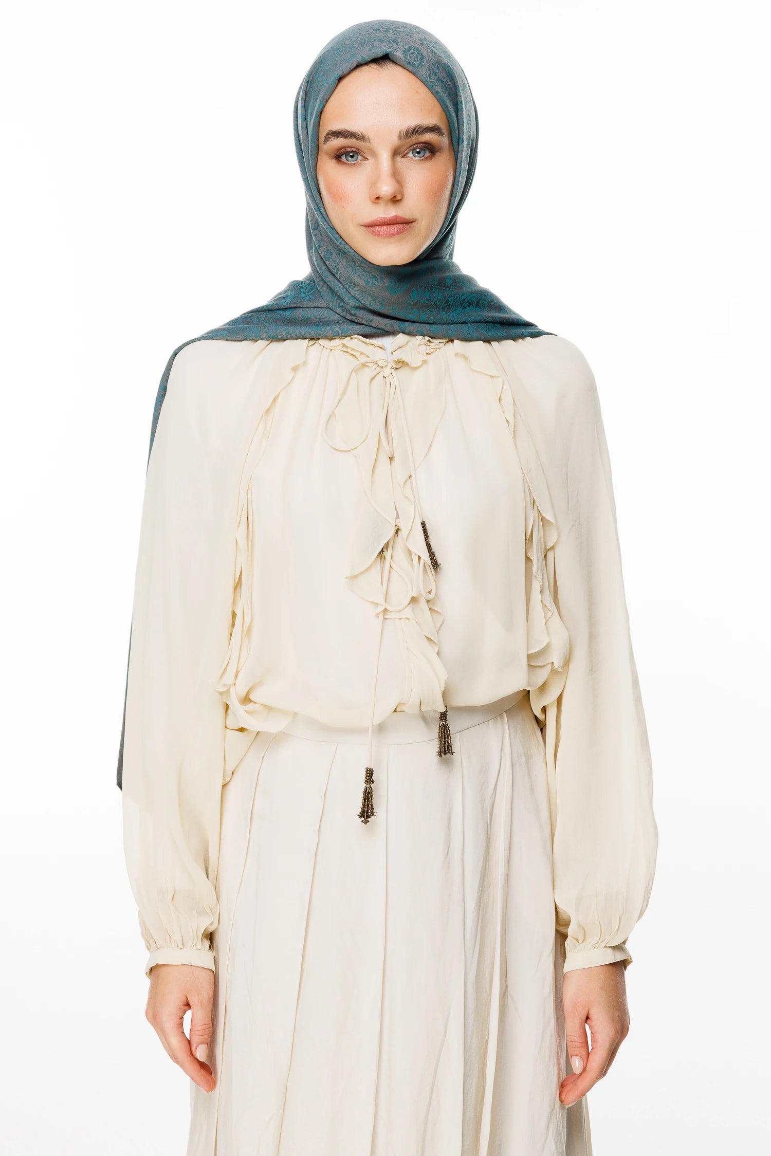 Henna Desen Çift Taraflı Şal