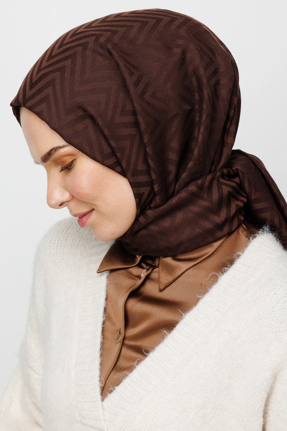 Zikzak Desen Pamuk Jakar Şal