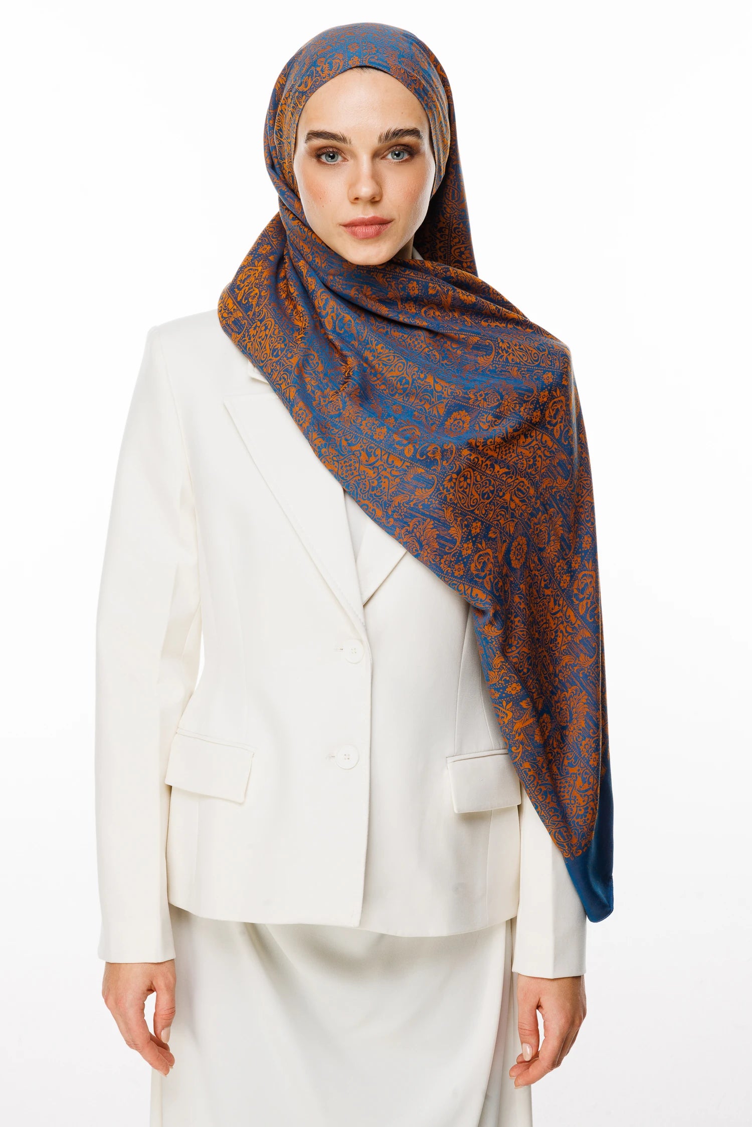 Henna Desen Çift Taraflı Şal