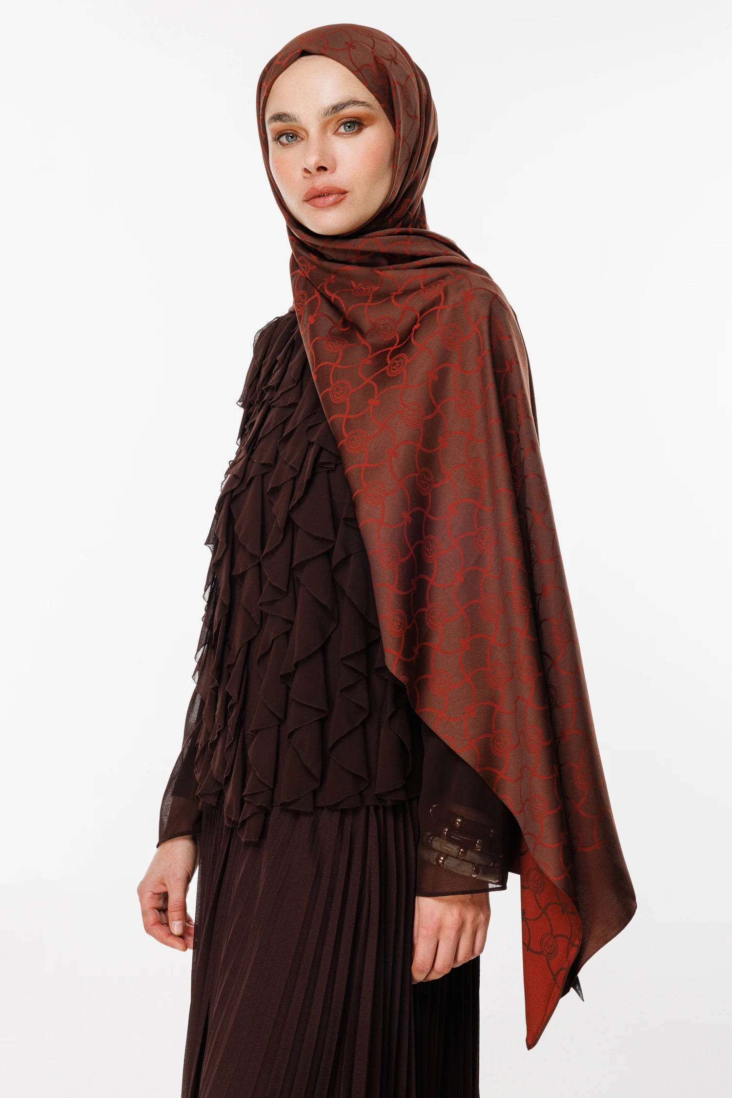 Marrakech Desen Çift Taraflı Şal