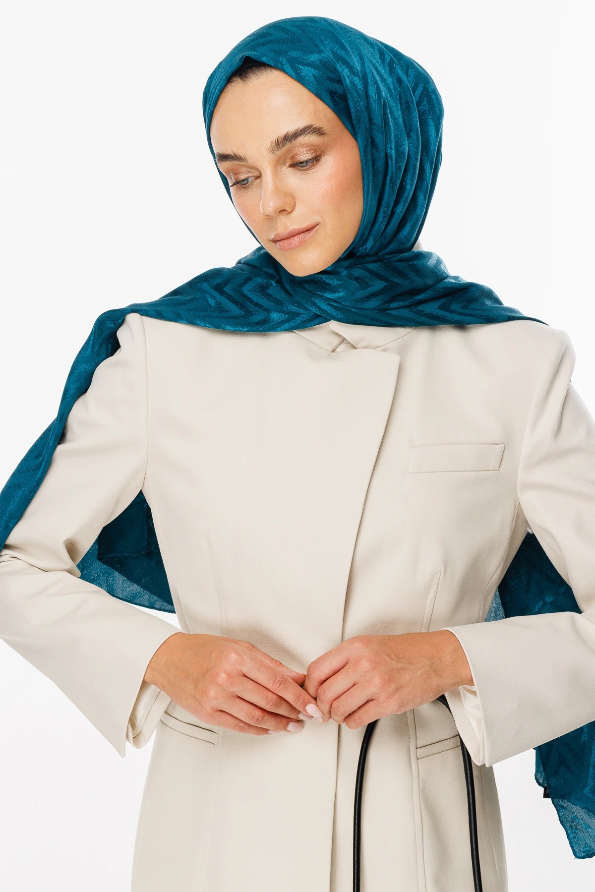 Zikzak Desen Parlak Jakar Şal