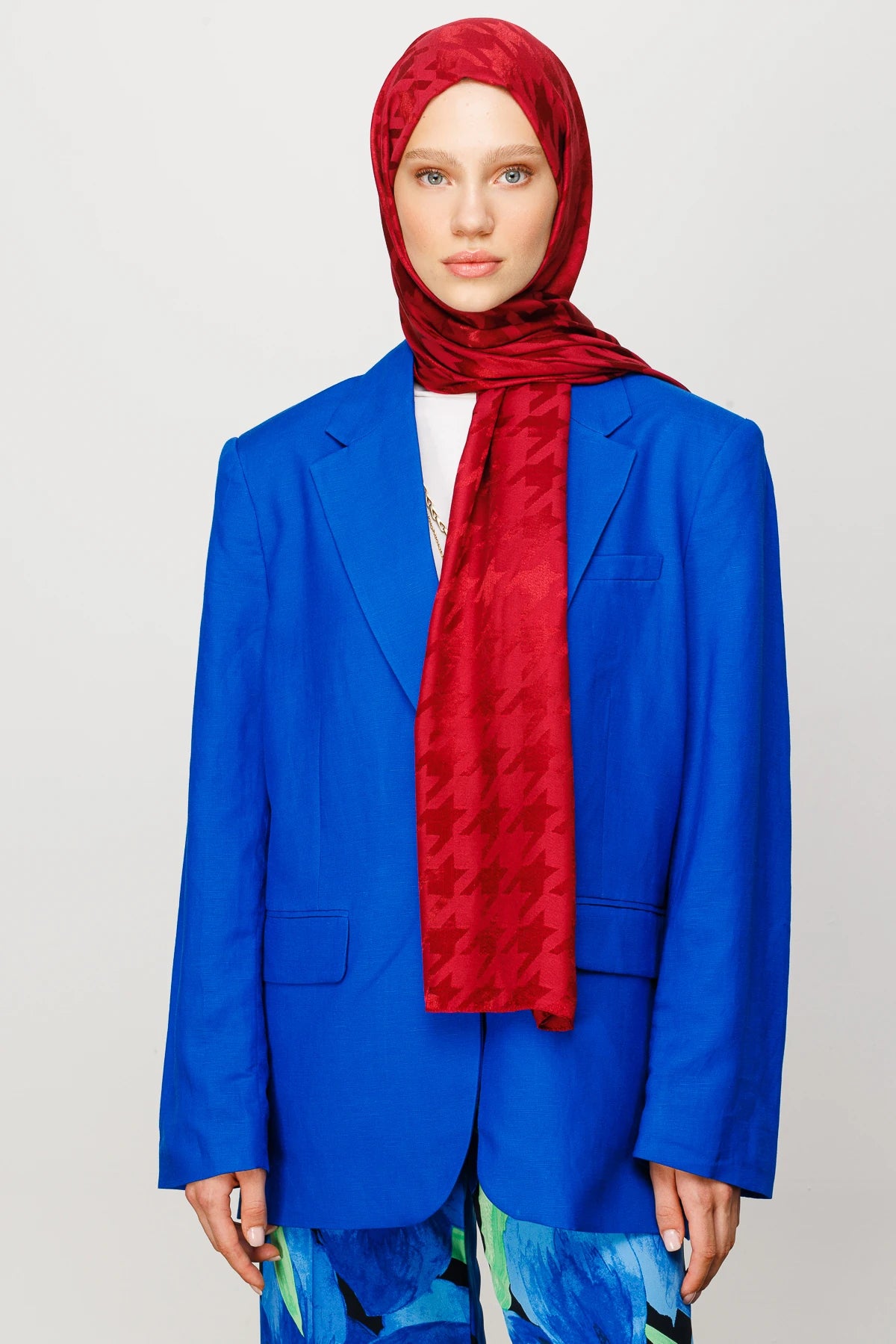 Kazayağı Desen Parlak Jakar Şal