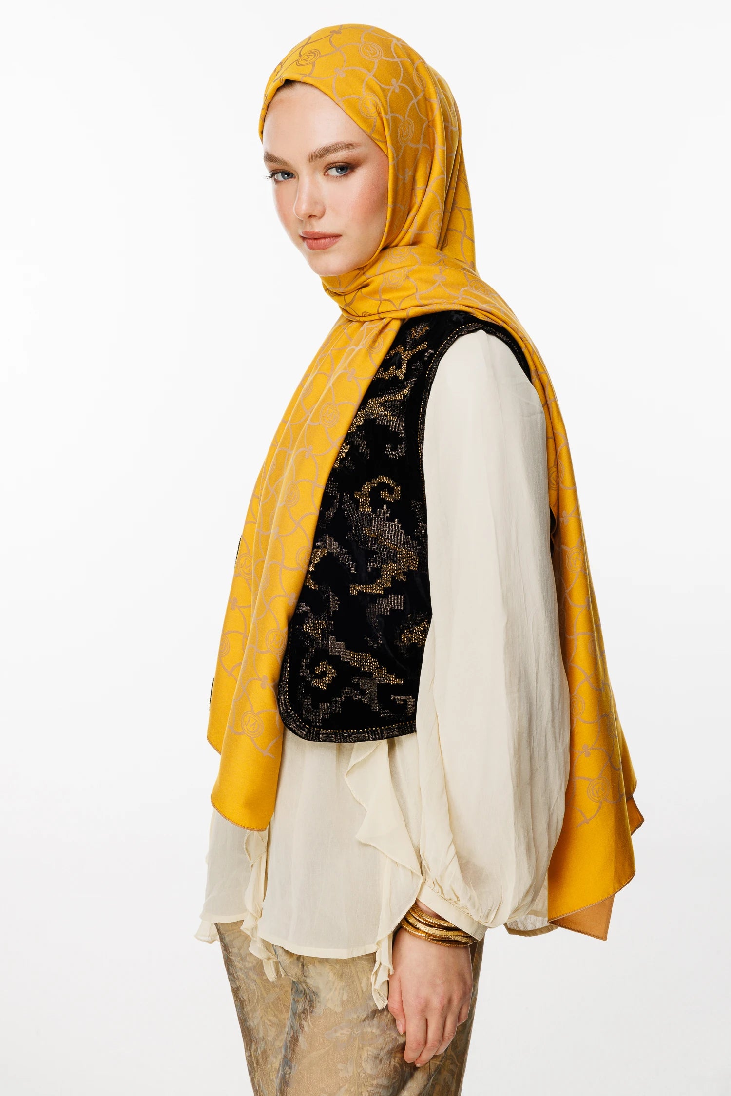 Marrakech Desen Çift Taraflı Şal