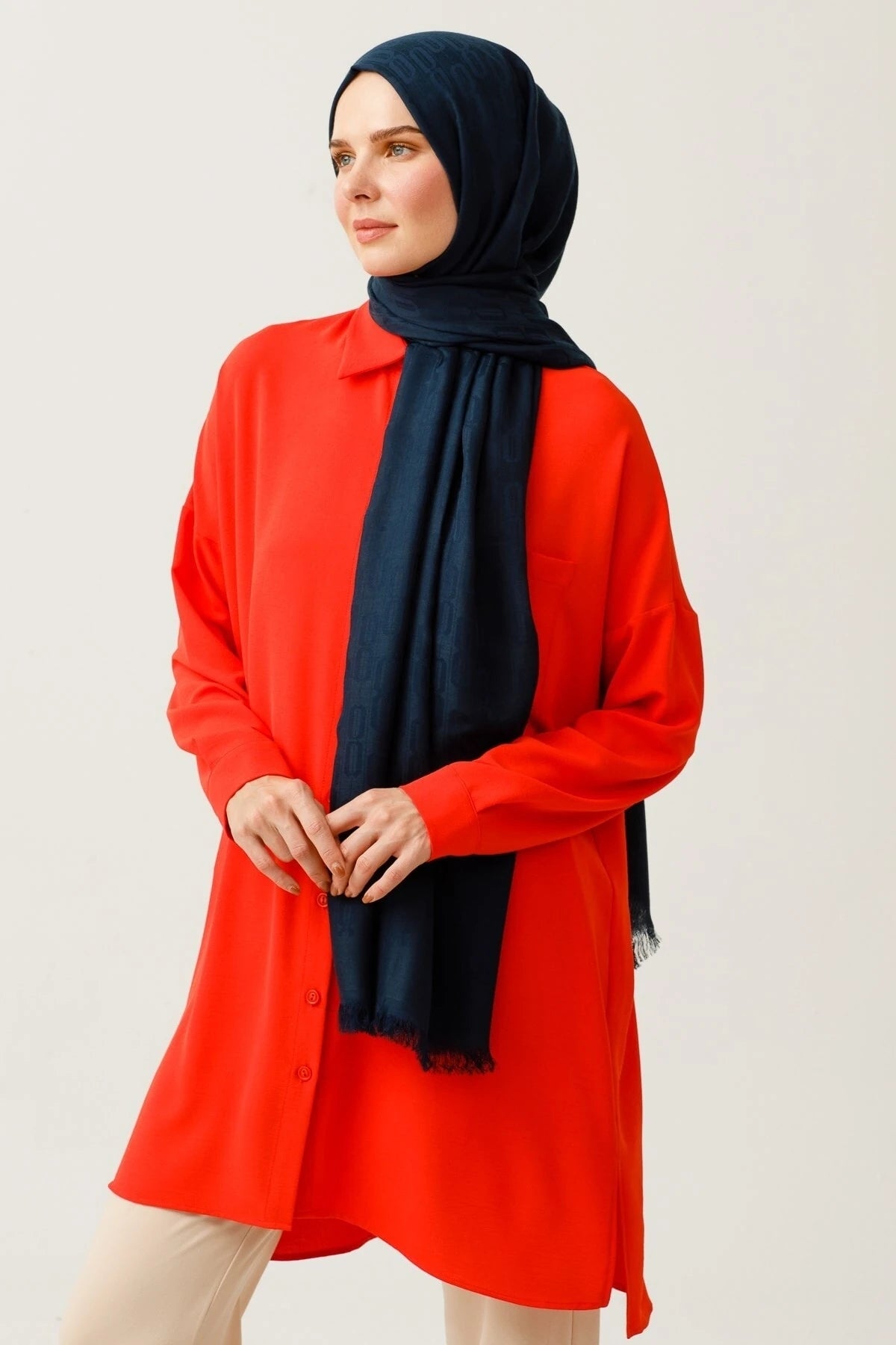 Zincir Desen Pamuk Jakar Şal