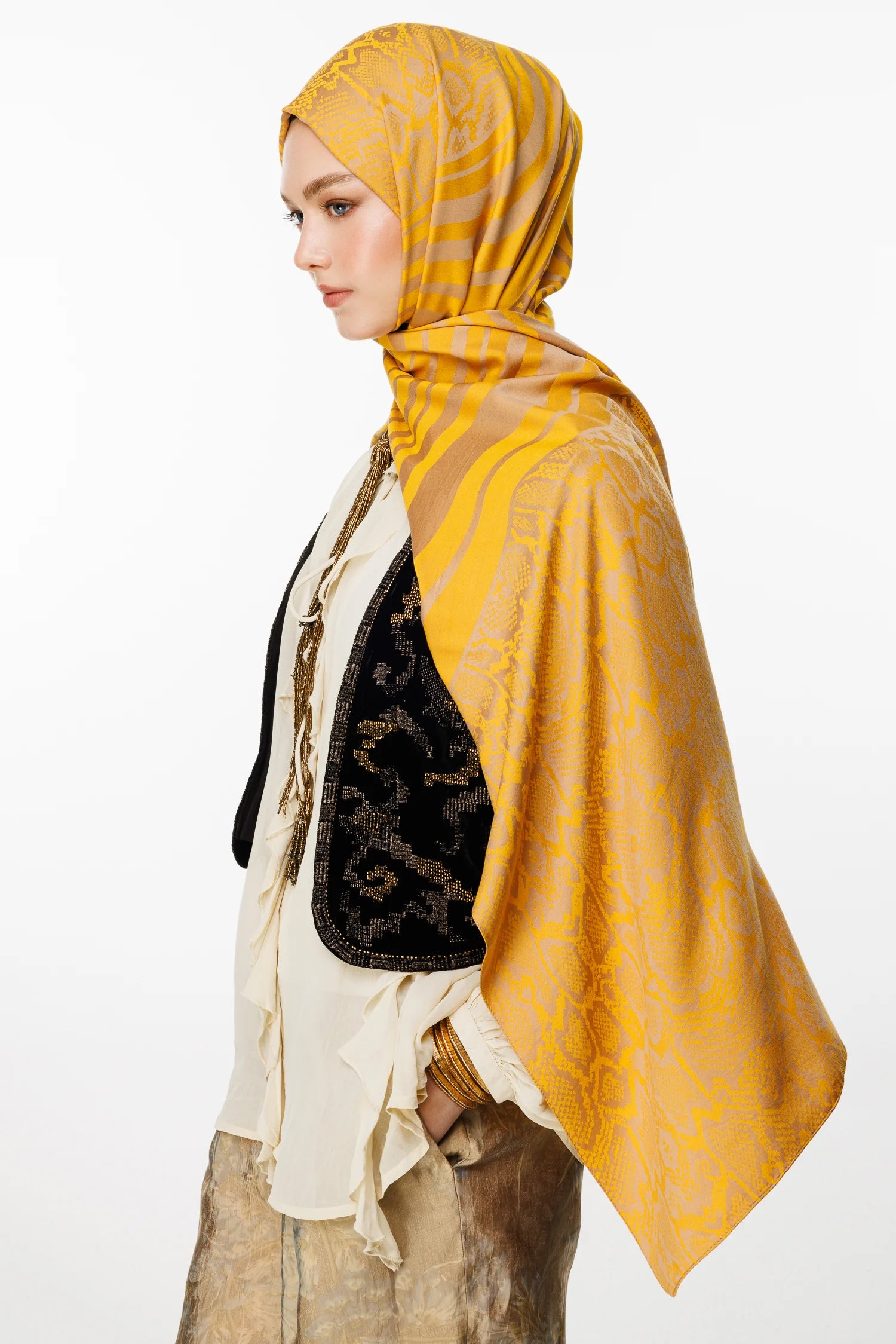 Riad Desen Çift Taraflı Şal