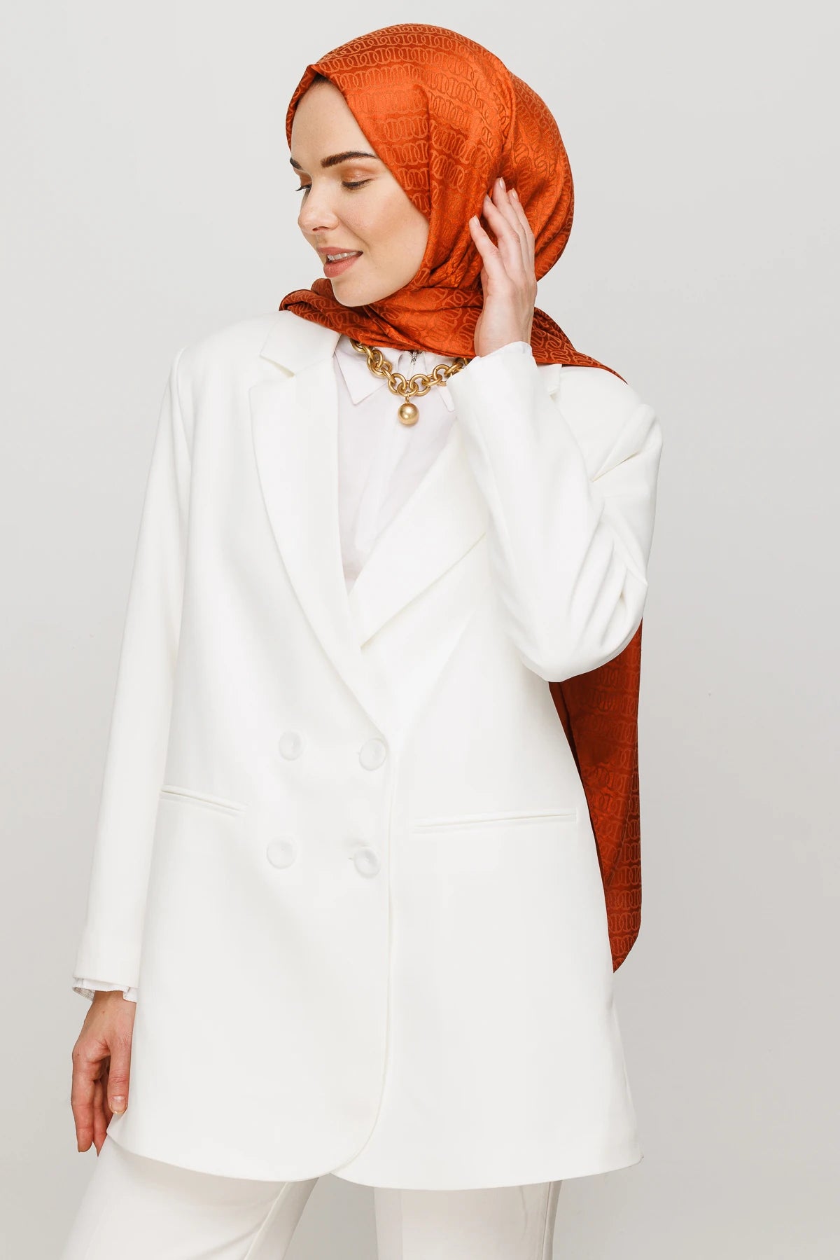 Forever Desen Parlak Jakar Şal