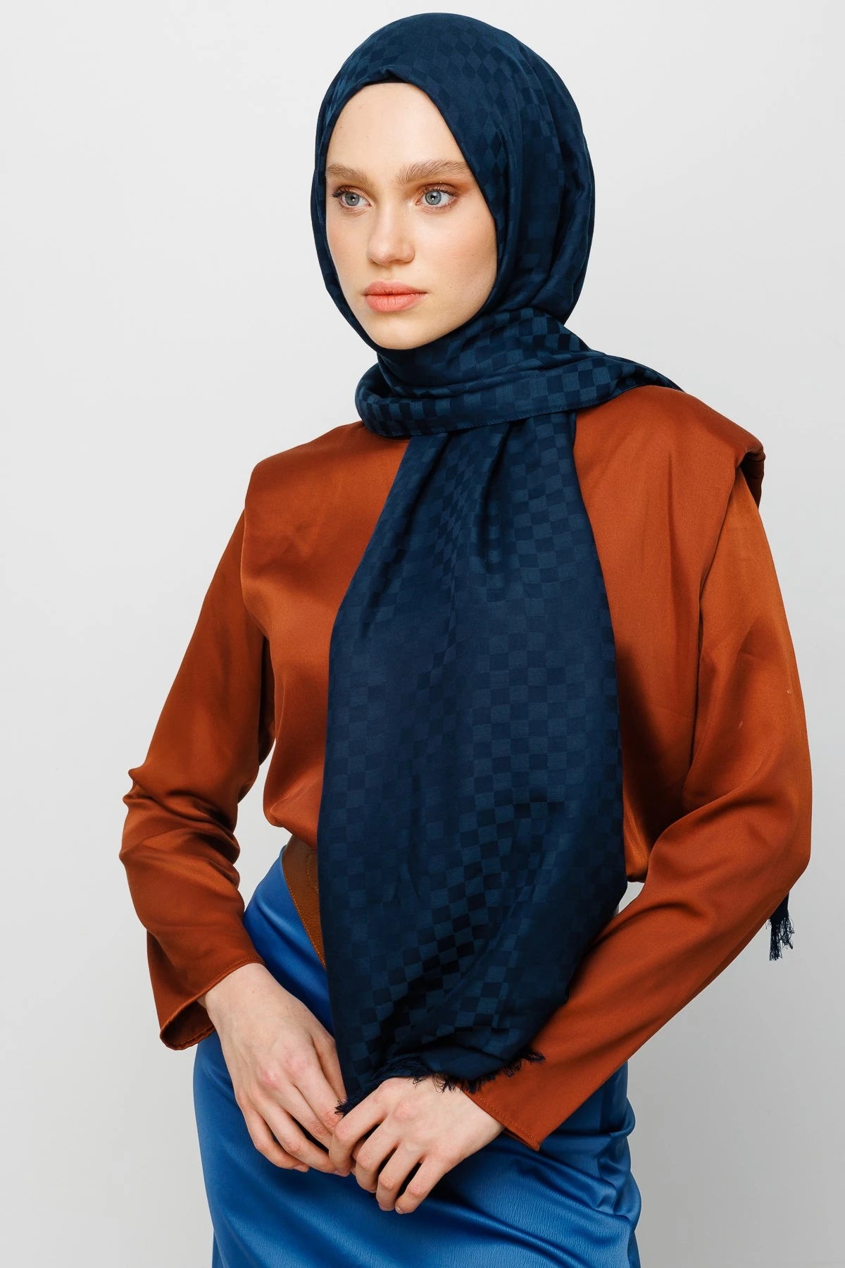 Kare Desen Pamuk Jakar Şal