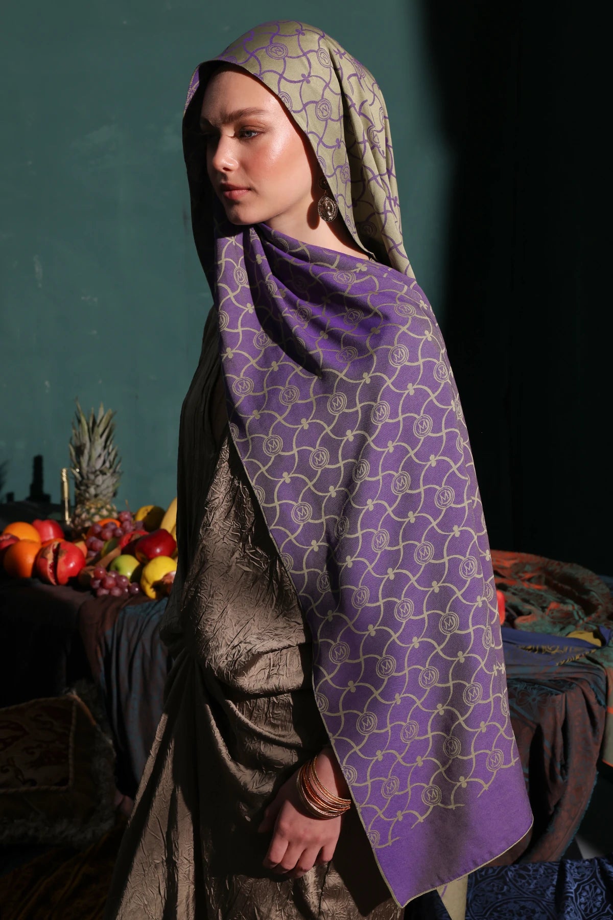 Marrakech Desen Çift Taraflı Şal