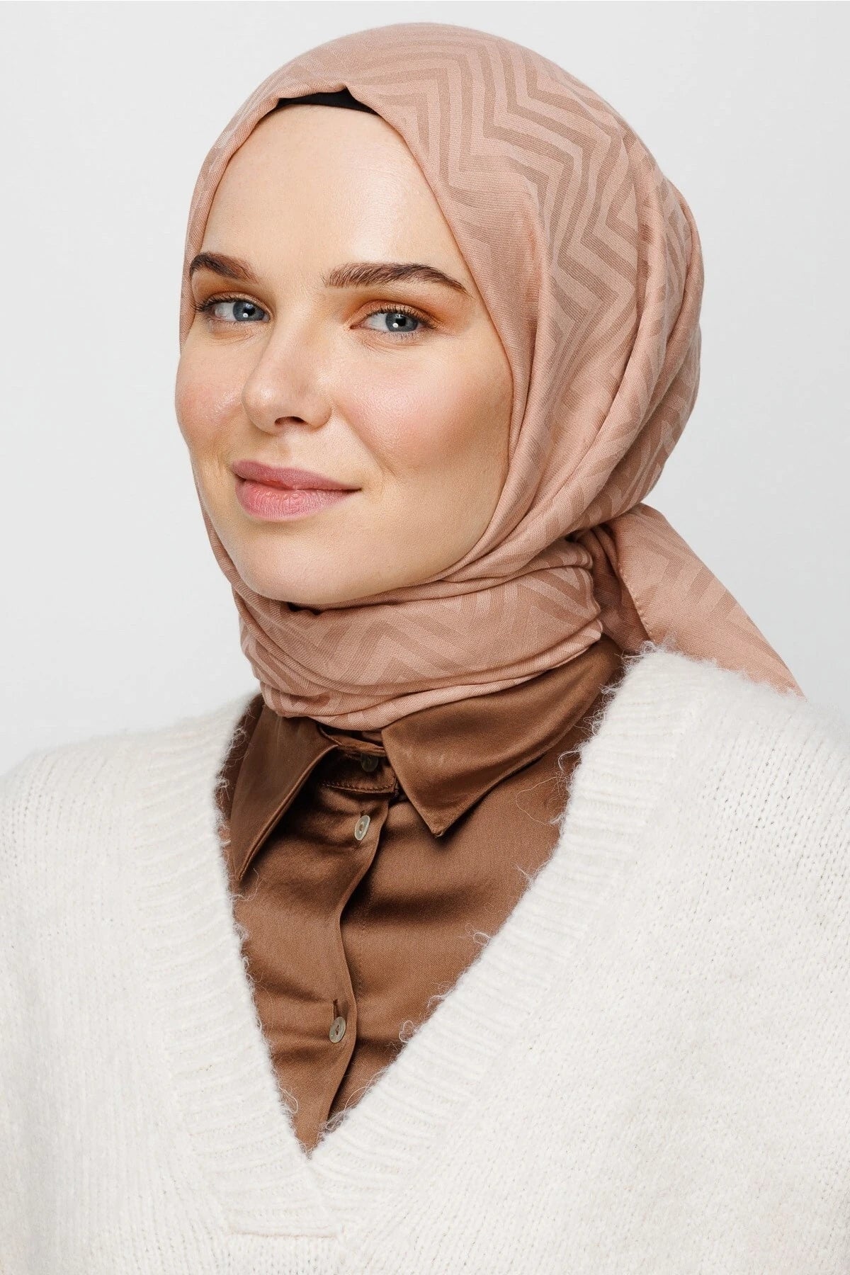 Zikzak Desen Pamuk Jakar Şal