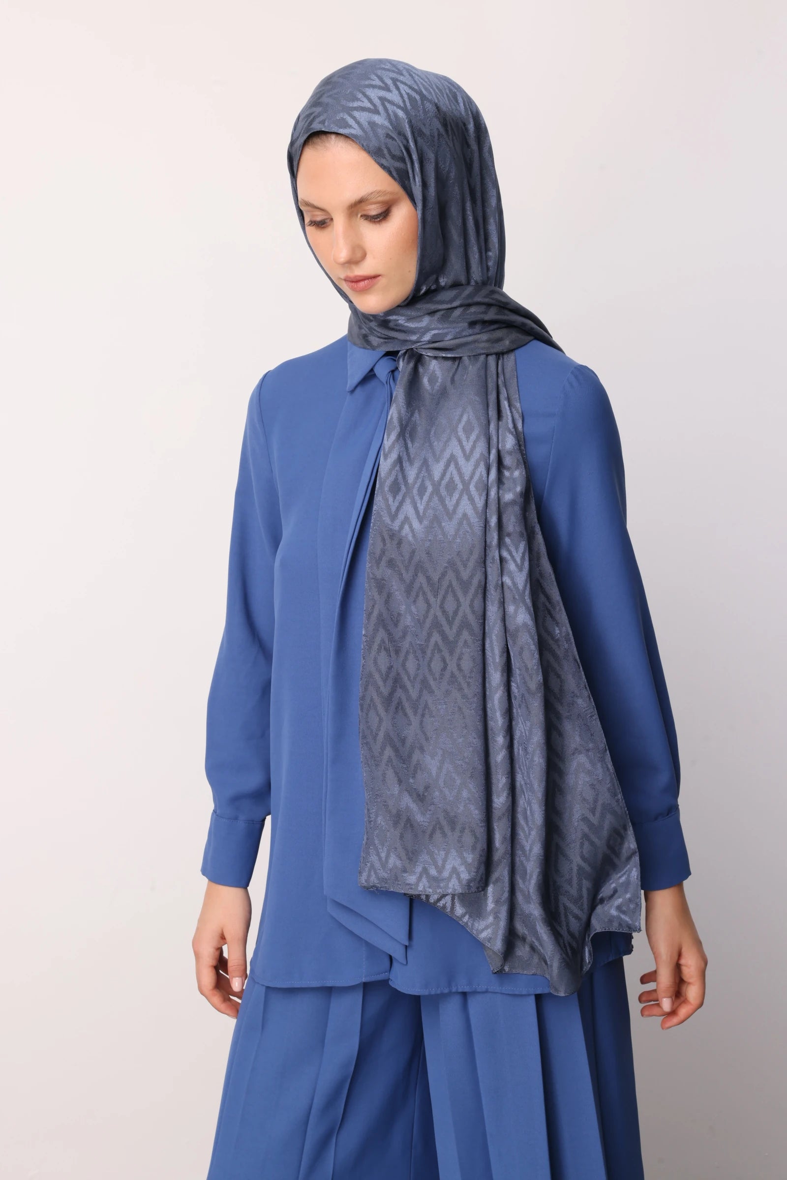 Karo Desen Parlak Jakar Şal